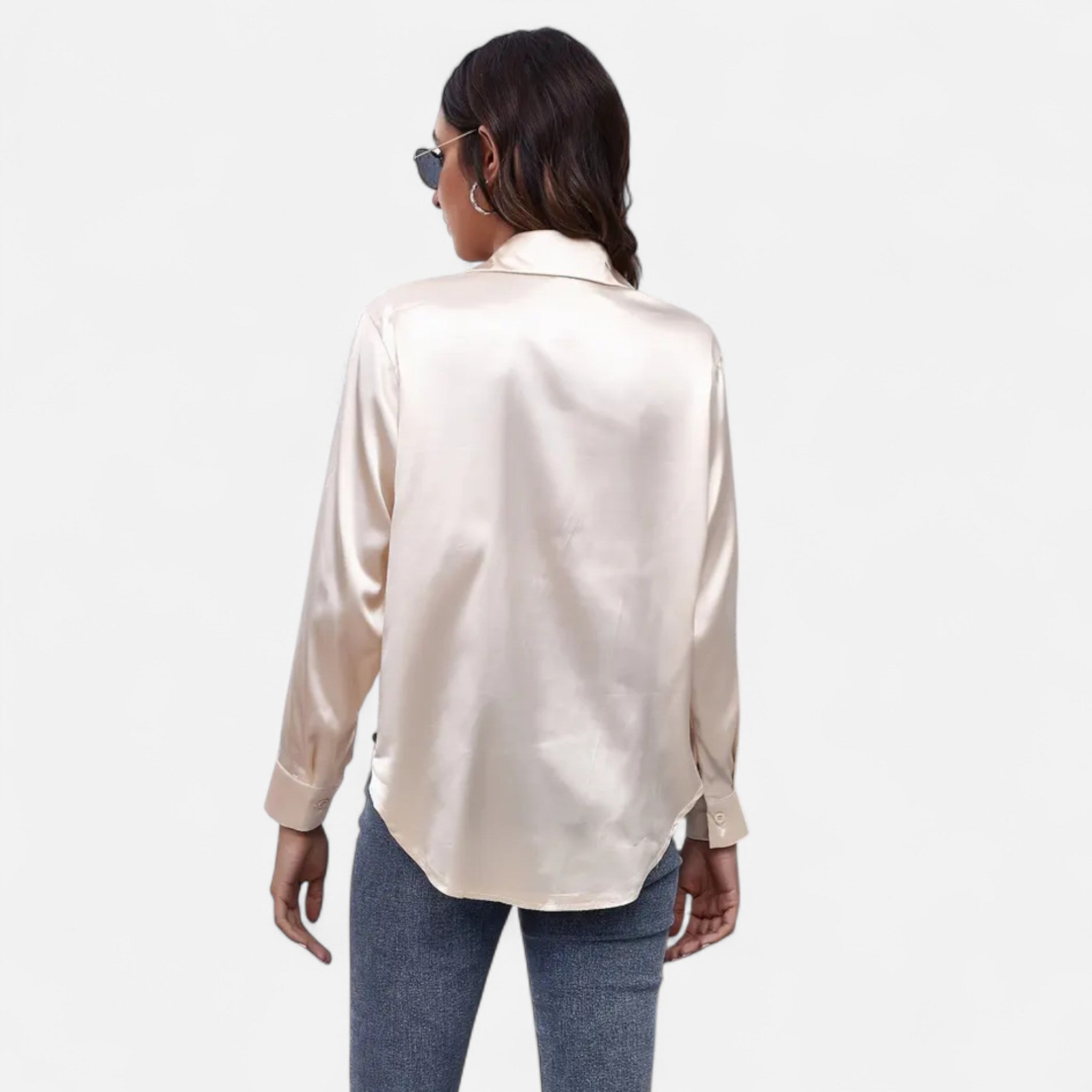 Zeyliah | Women’s Satin Finish Blouse with Long Sleeves