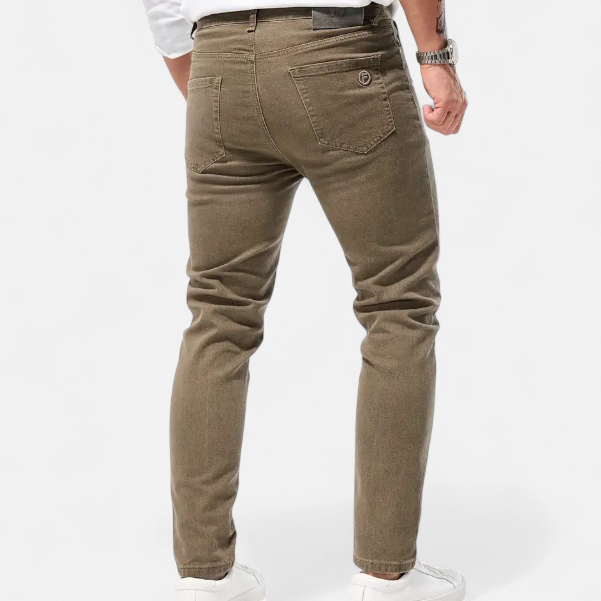 Zeyliah | Men’s Straight-Leg Faux Denim Trousers