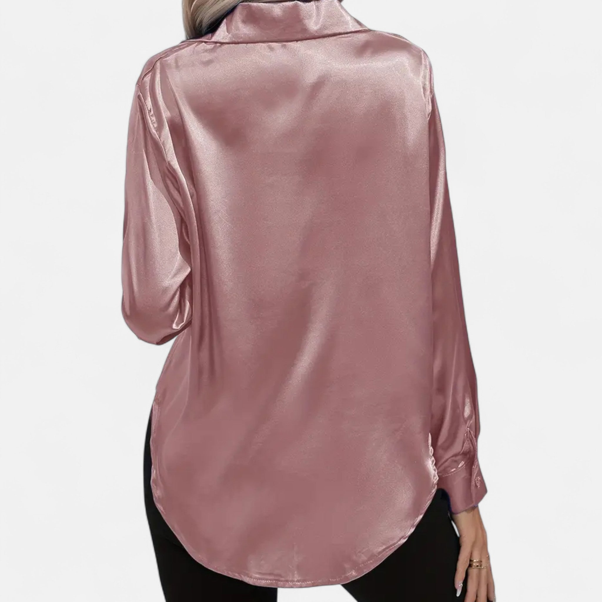 Zeyliah | Women’s Satin Shirt with Notched Collar