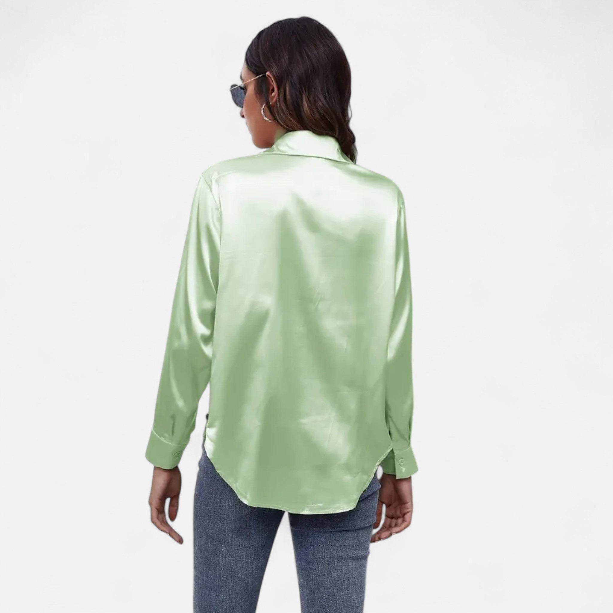 Zeyliah | Women’s Satin Finish Blouse with Long Sleeves