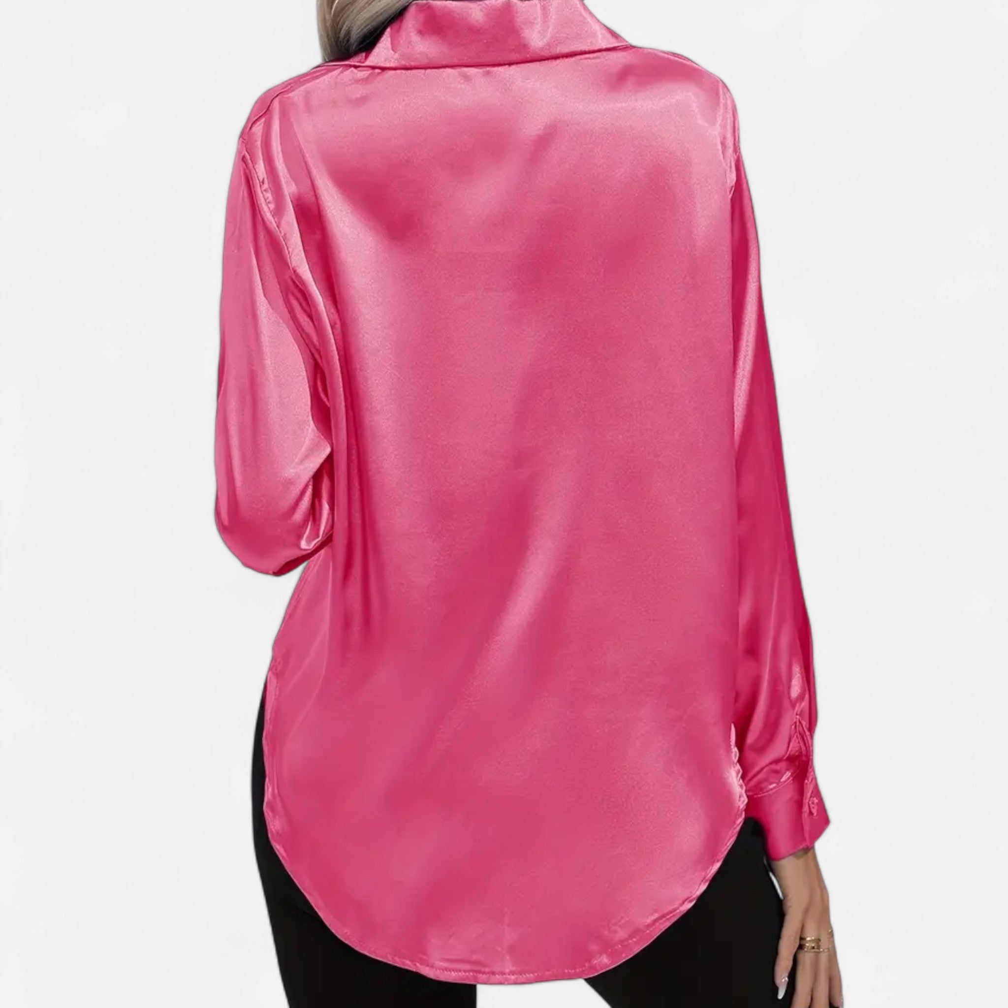 Zeyliah | Women’s Satin Shirt with Notched Collar
