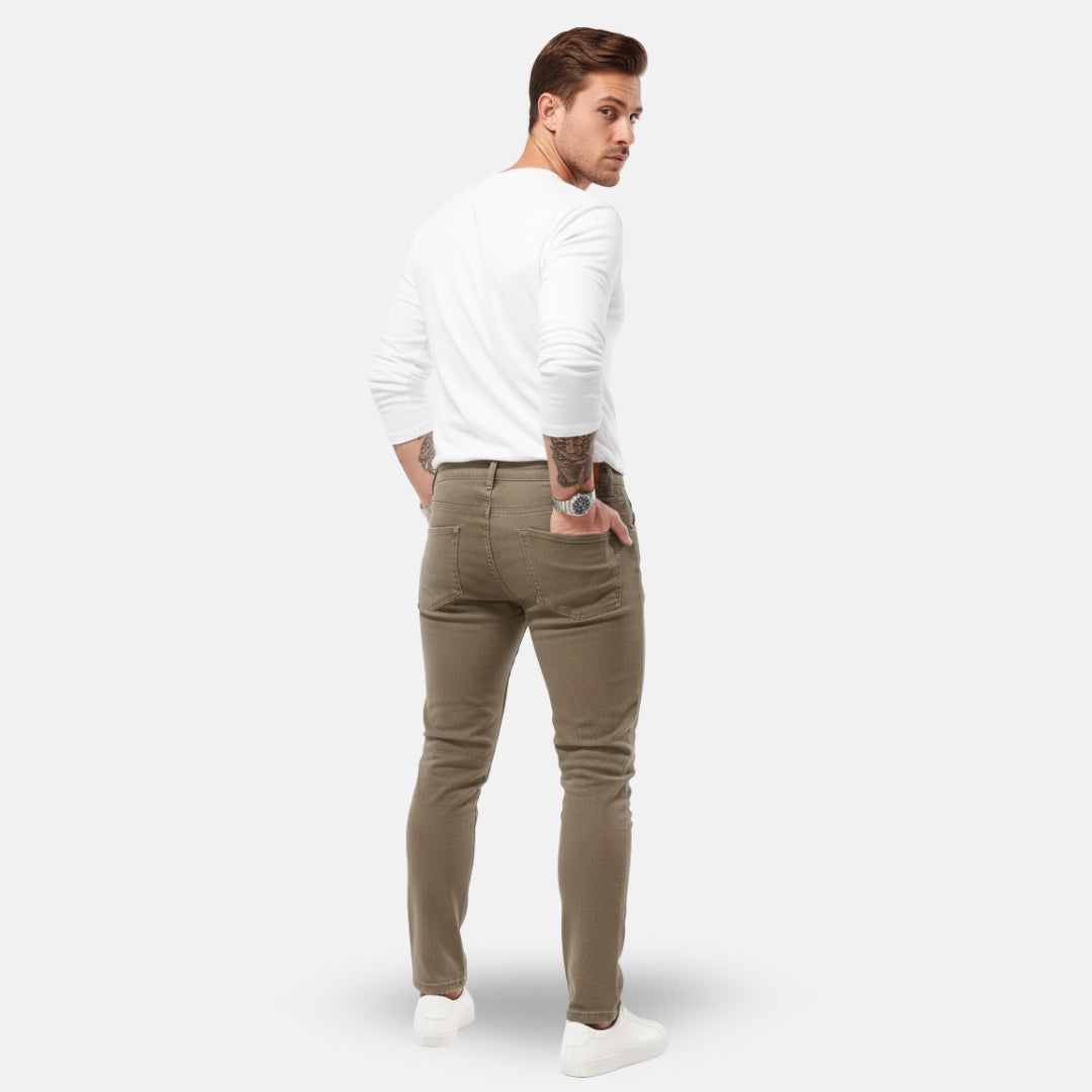 Zeyliah | Men’s Straight-Leg Faux Denim Trousers
