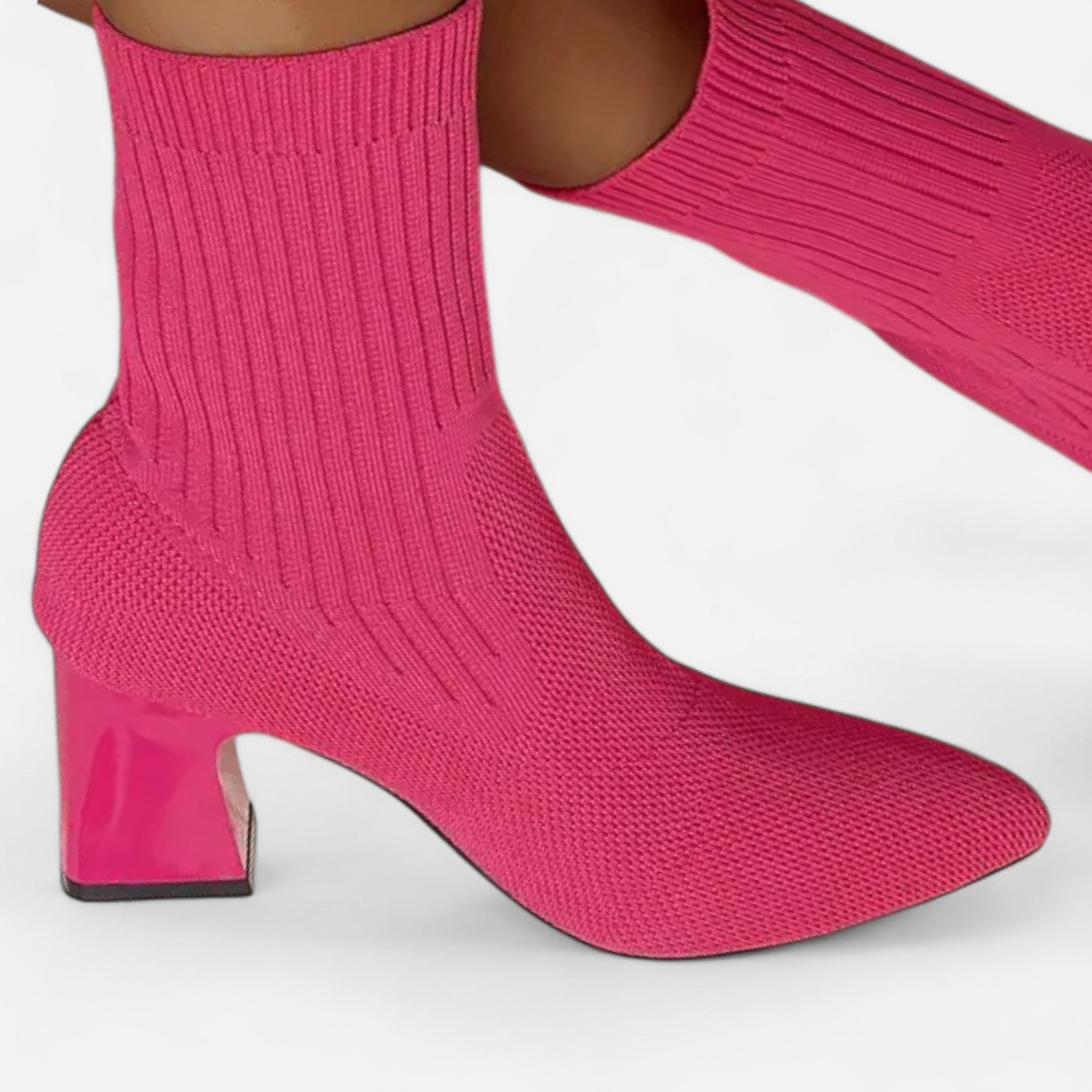 Zeyliah | Women’s Slip-On Knitted Boots with Pointed Toe
