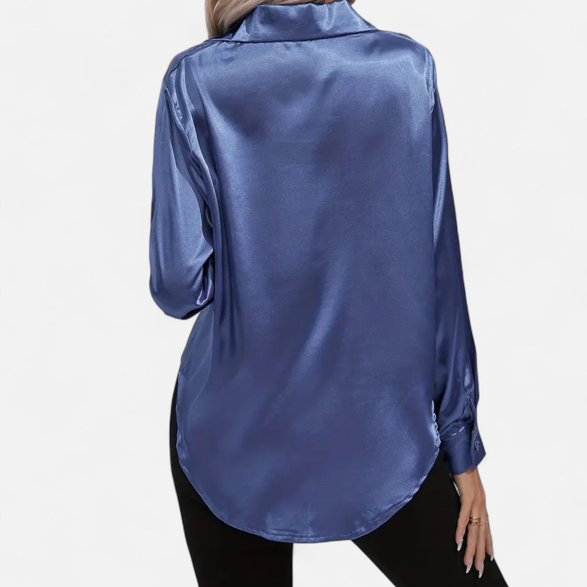 Zeyliah | Women’s Satin Shirt with Notched Collar