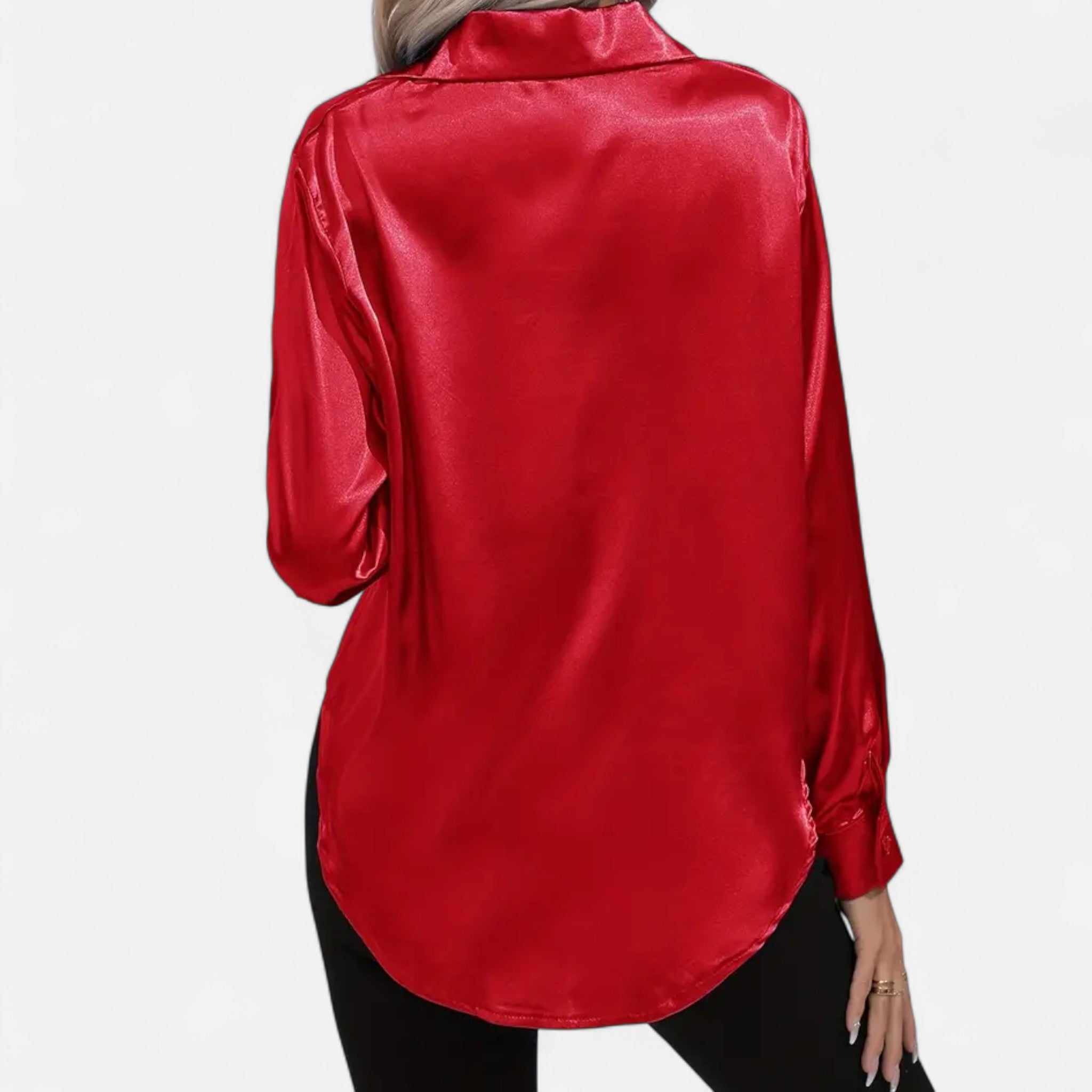 Zeyliah | Women’s Satin Shirt with Notched Collar