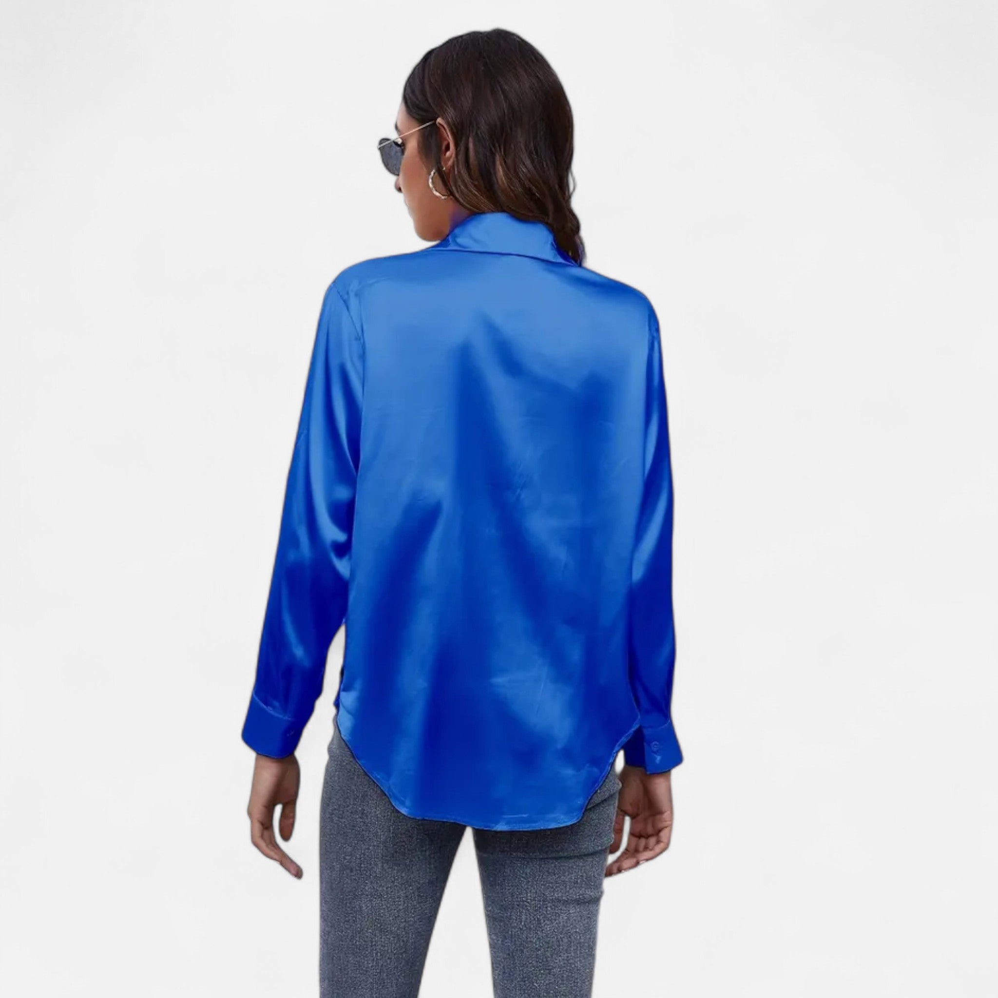 Zeyliah | Women’s Satin Finish Blouse with Long Sleeves