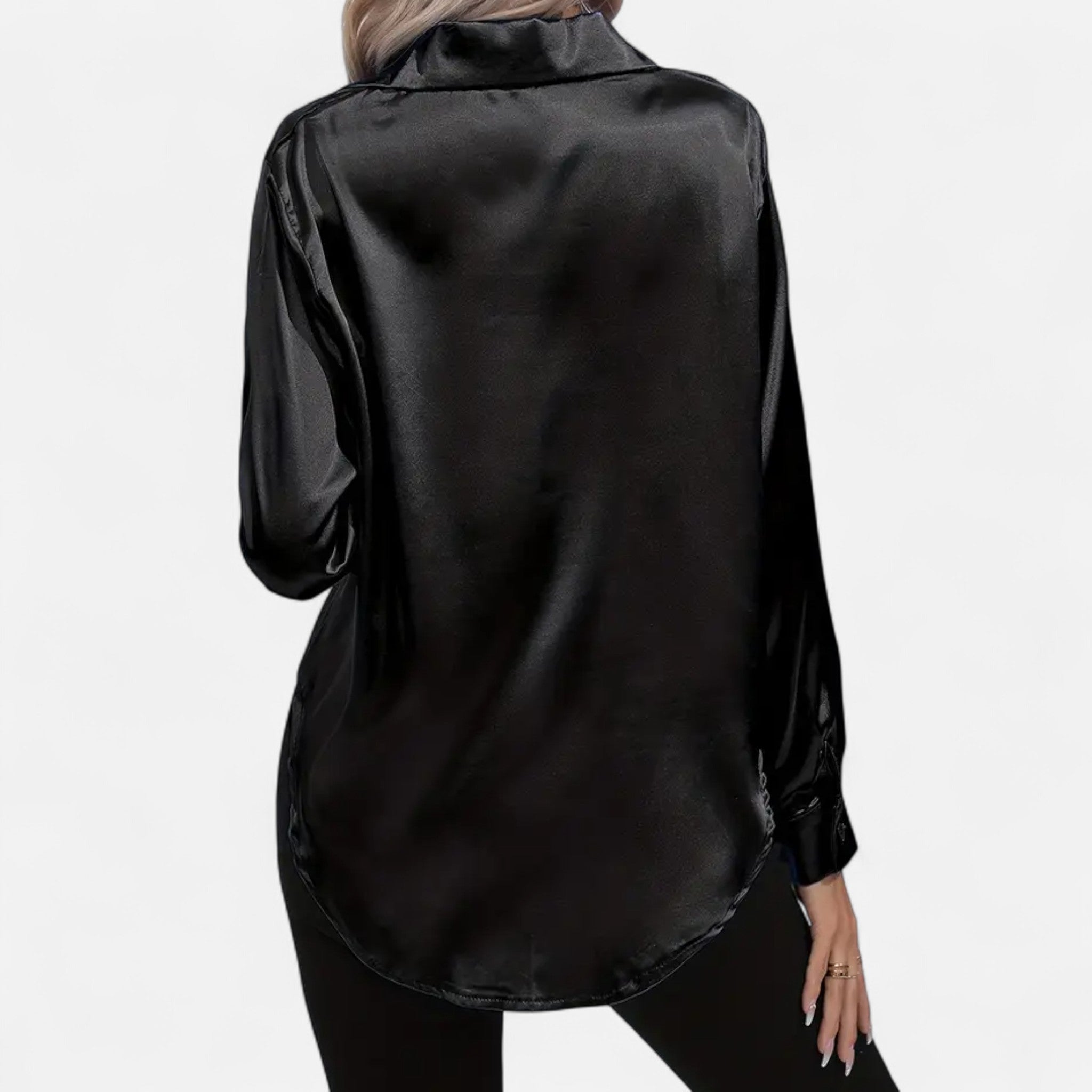Zeyliah | Women’s Satin Shirt with Notched Collar