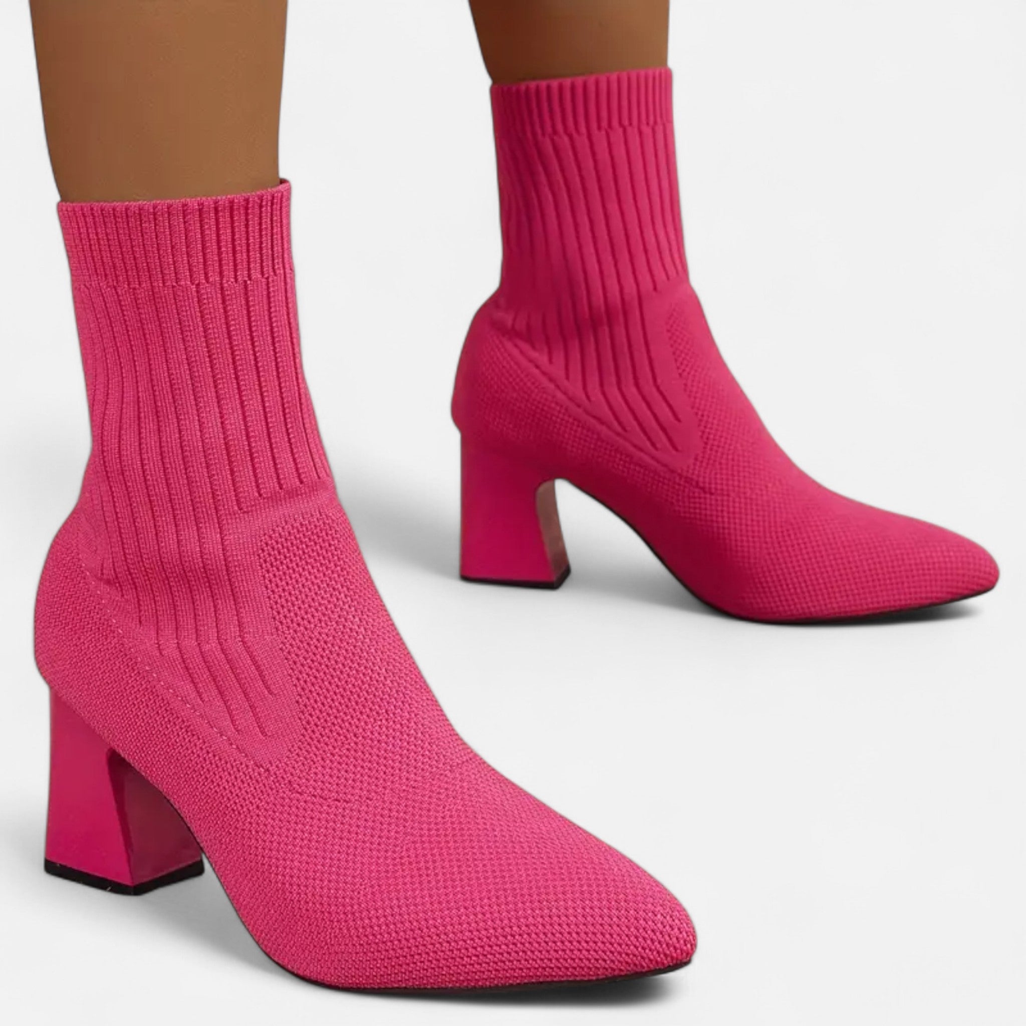 Zeyliah | Women’s Slip-On Knitted Boots with Pointed Toe