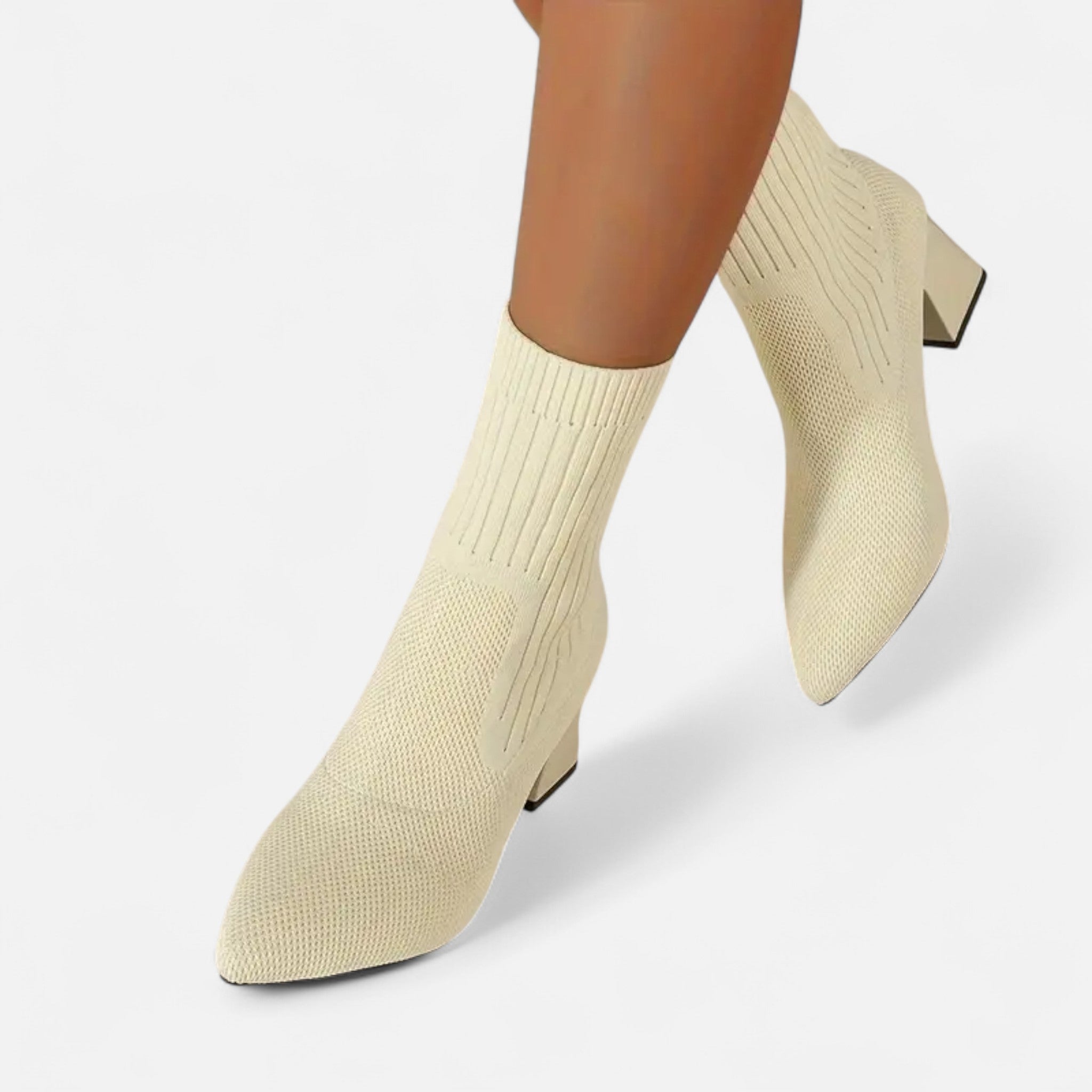 Zeyliah | Women’s Slip-On Knitted Boots with Pointed Toe