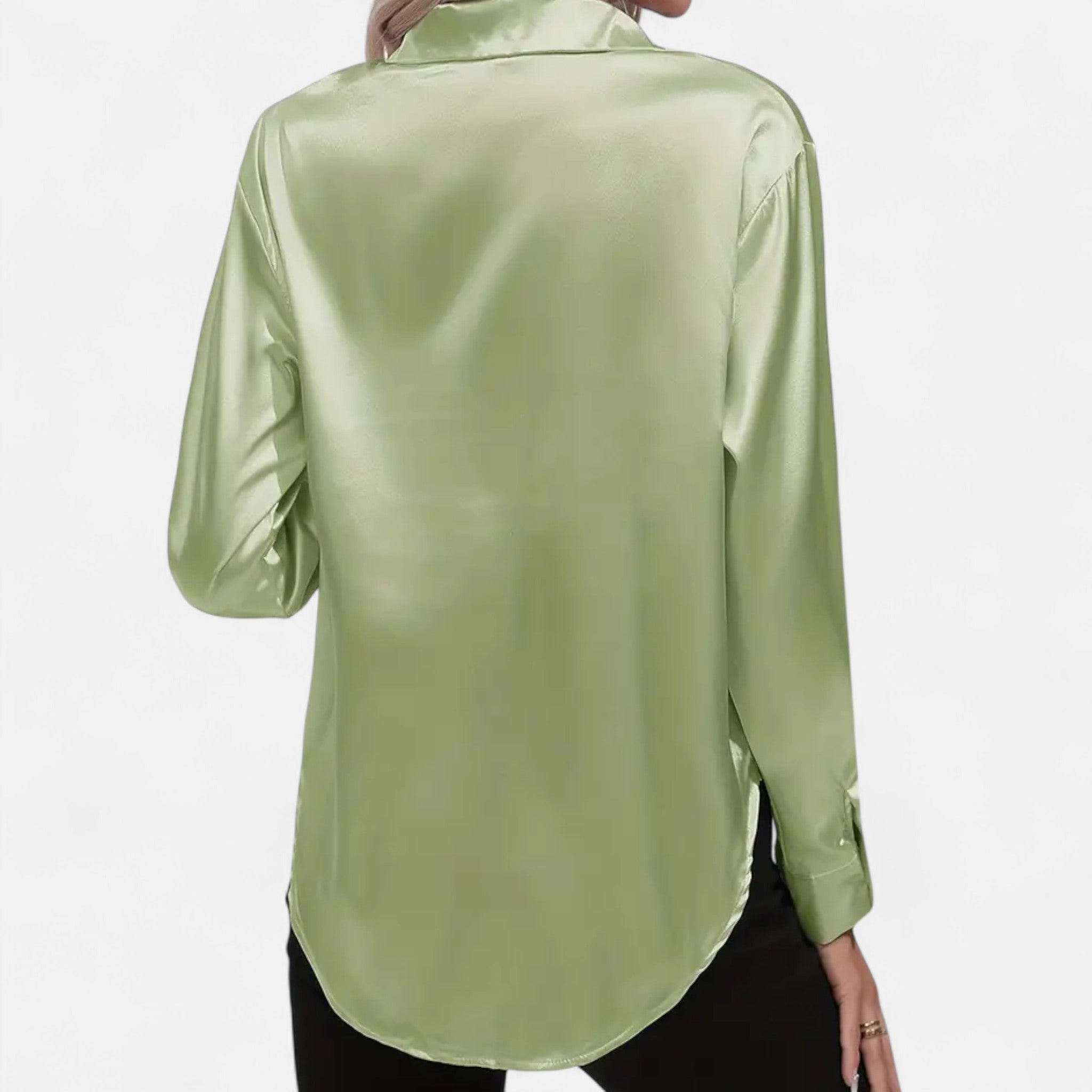 Zeyliah | Women’s Satin Shirt with Notched Collar