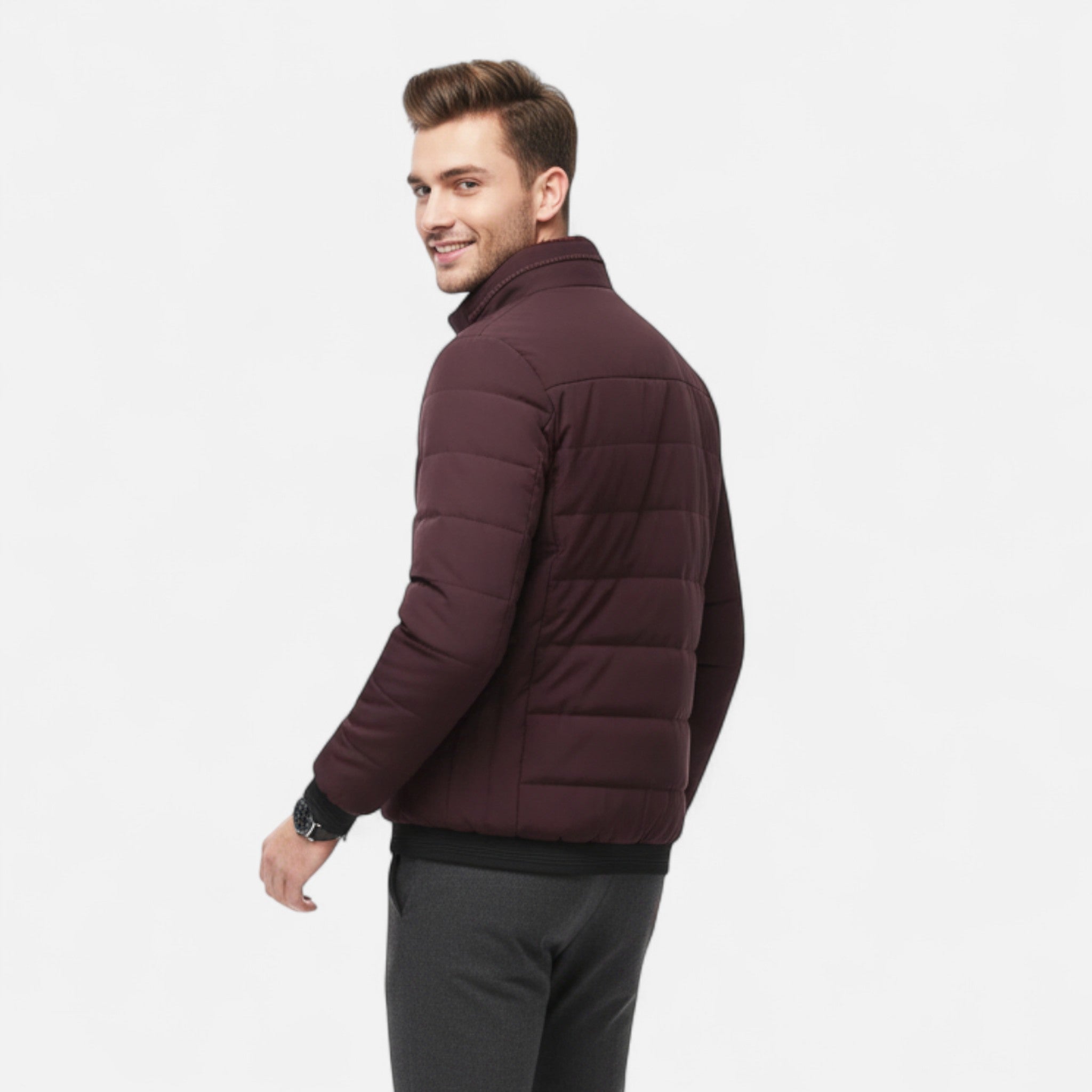 Zeyliah | Men’s Polyester Jacket with Stand Collar