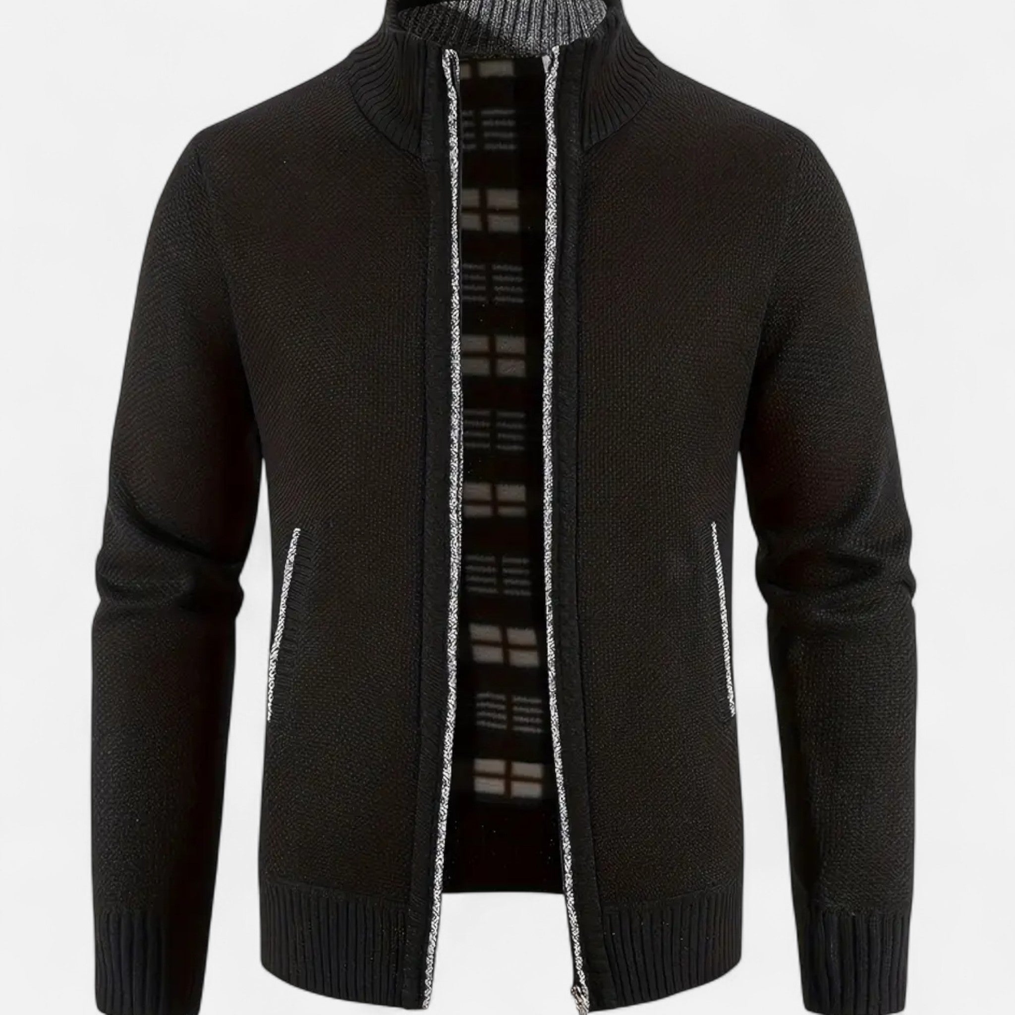 Zeyliah | Men’s Zip-Up Knit Sweater