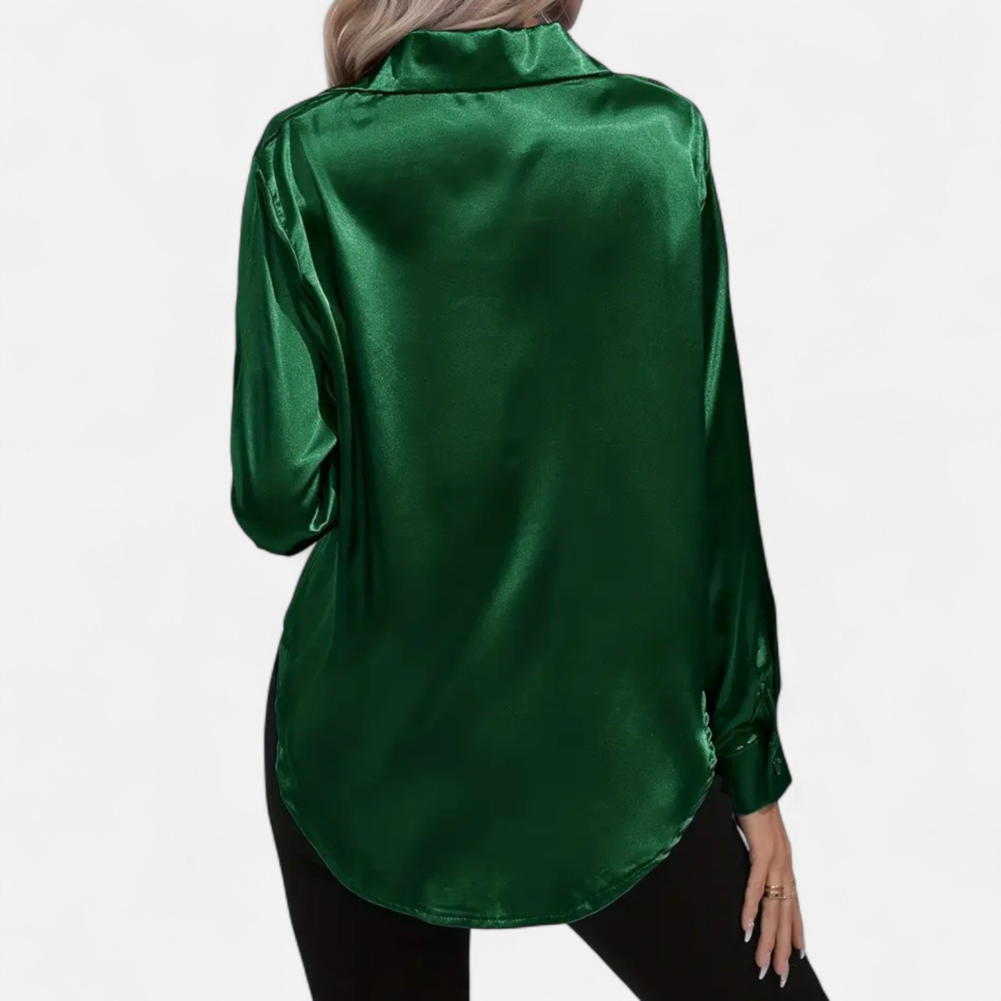 Zeyliah | Women’s Satin Shirt with Notched Collar