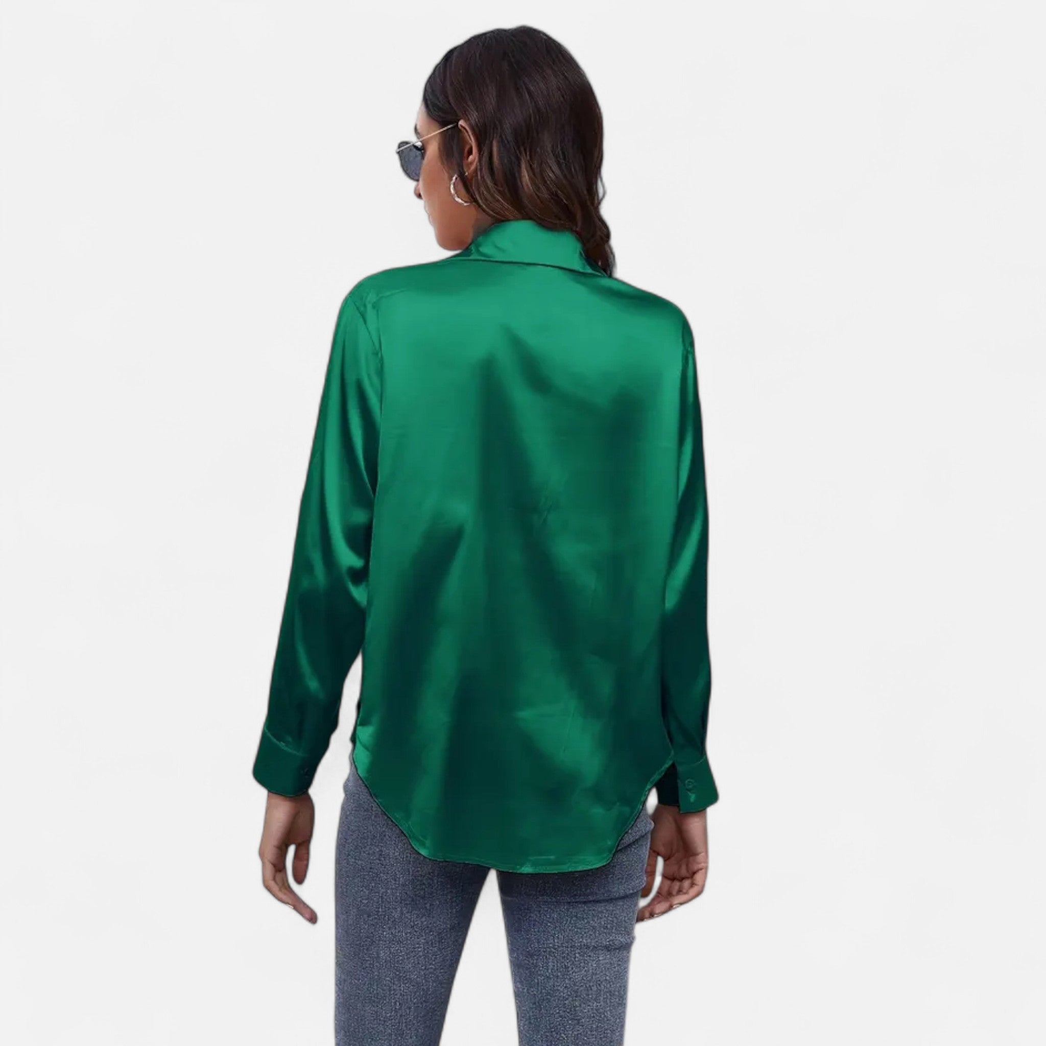 Zeyliah | Women’s Satin Finish Blouse with Long Sleeves