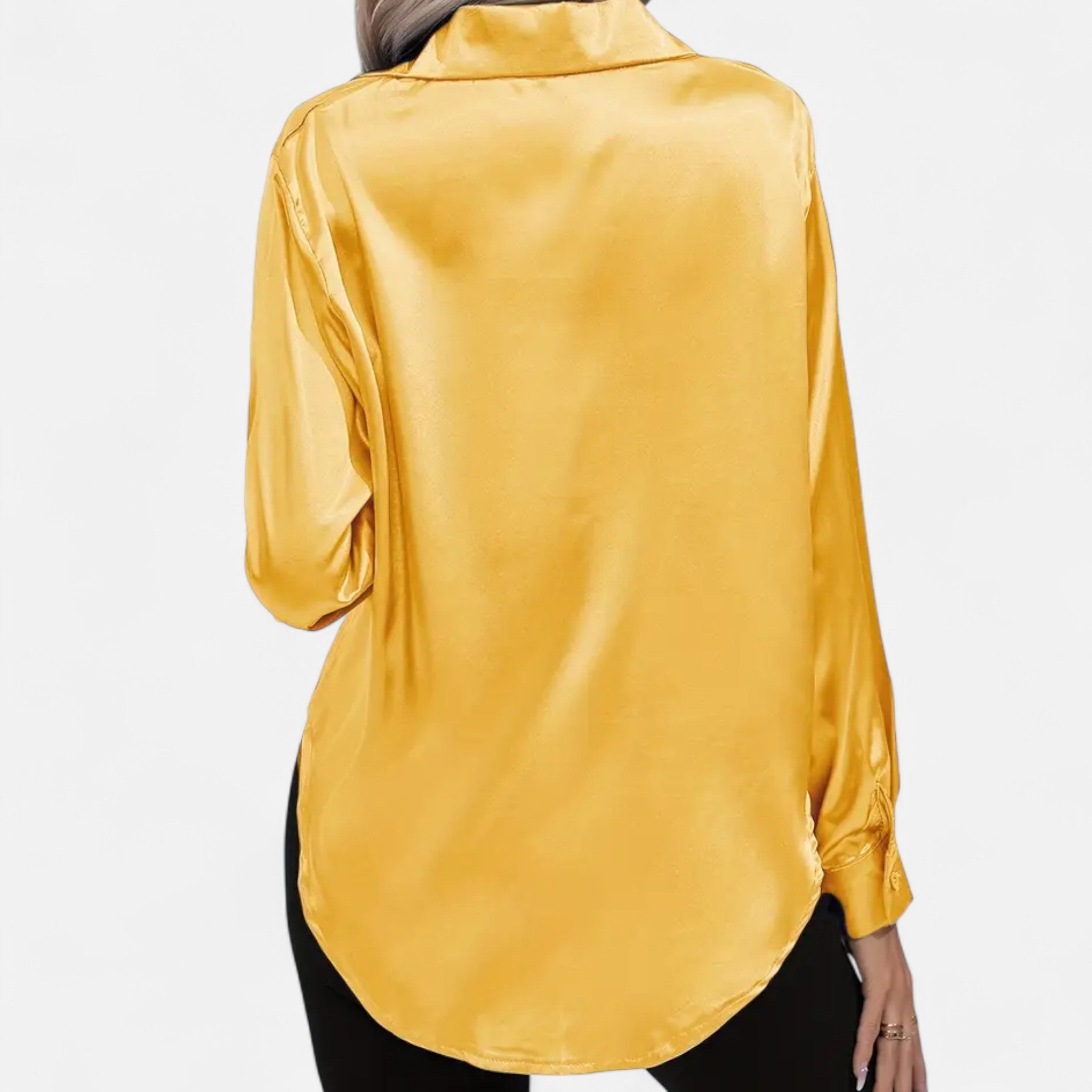 Zeyliah | Women’s Satin Shirt with Notched Collar