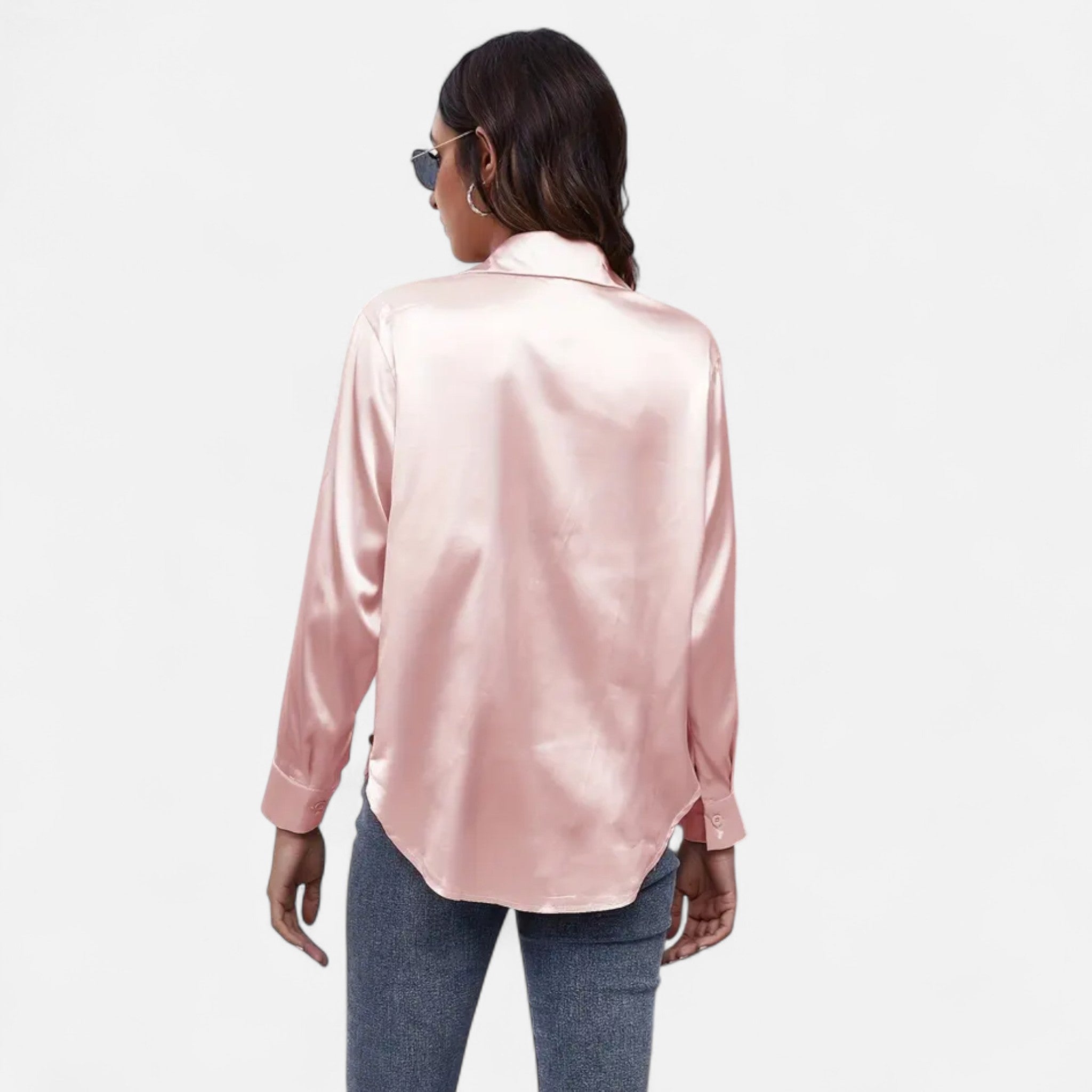 Zeyliah | Women’s Satin Finish Blouse with Long Sleeves
