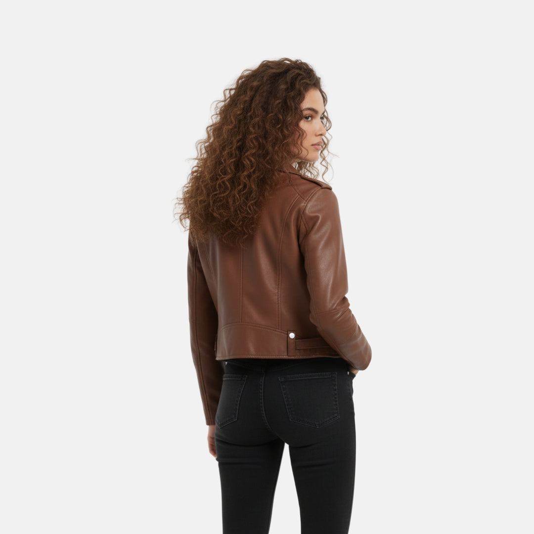 Zeyliah | Women’s Lightweight Zip-Up Faux Leather Jacket