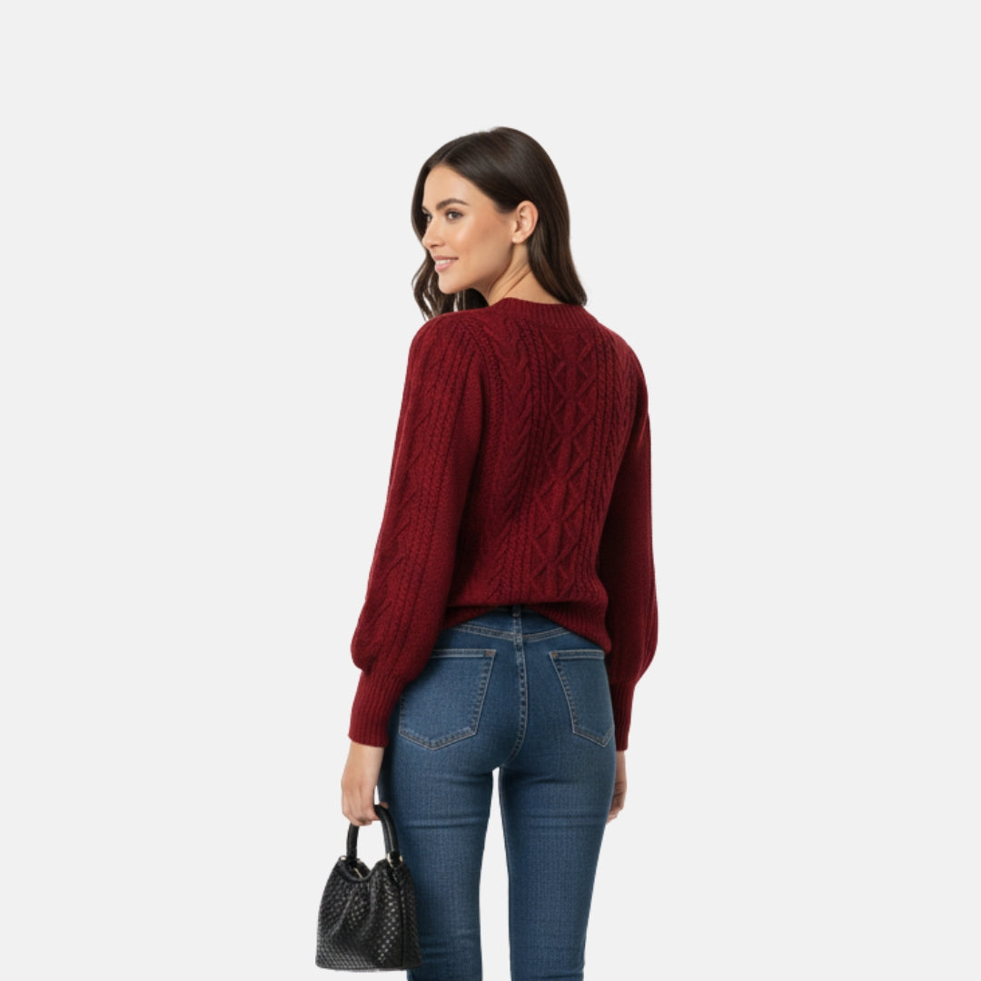 Zeyliah | Women’s Casual Knit Sweater with Half-High Collar