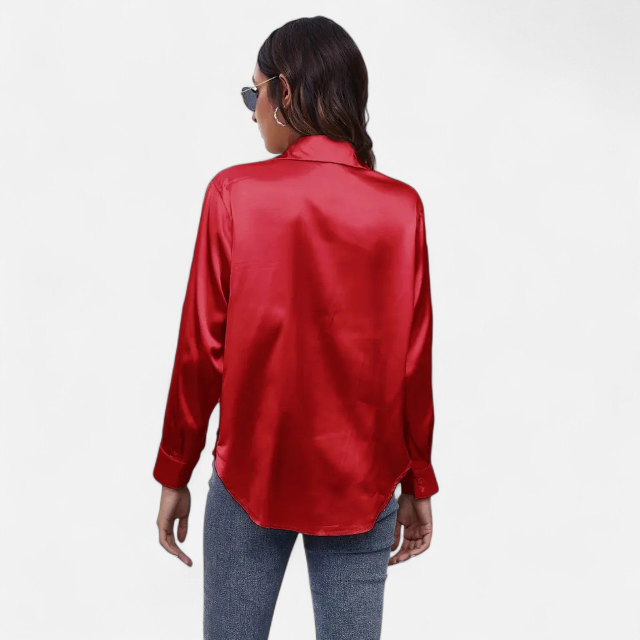 Zeyliah | Women’s Satin Finish Blouse with Long Sleeves