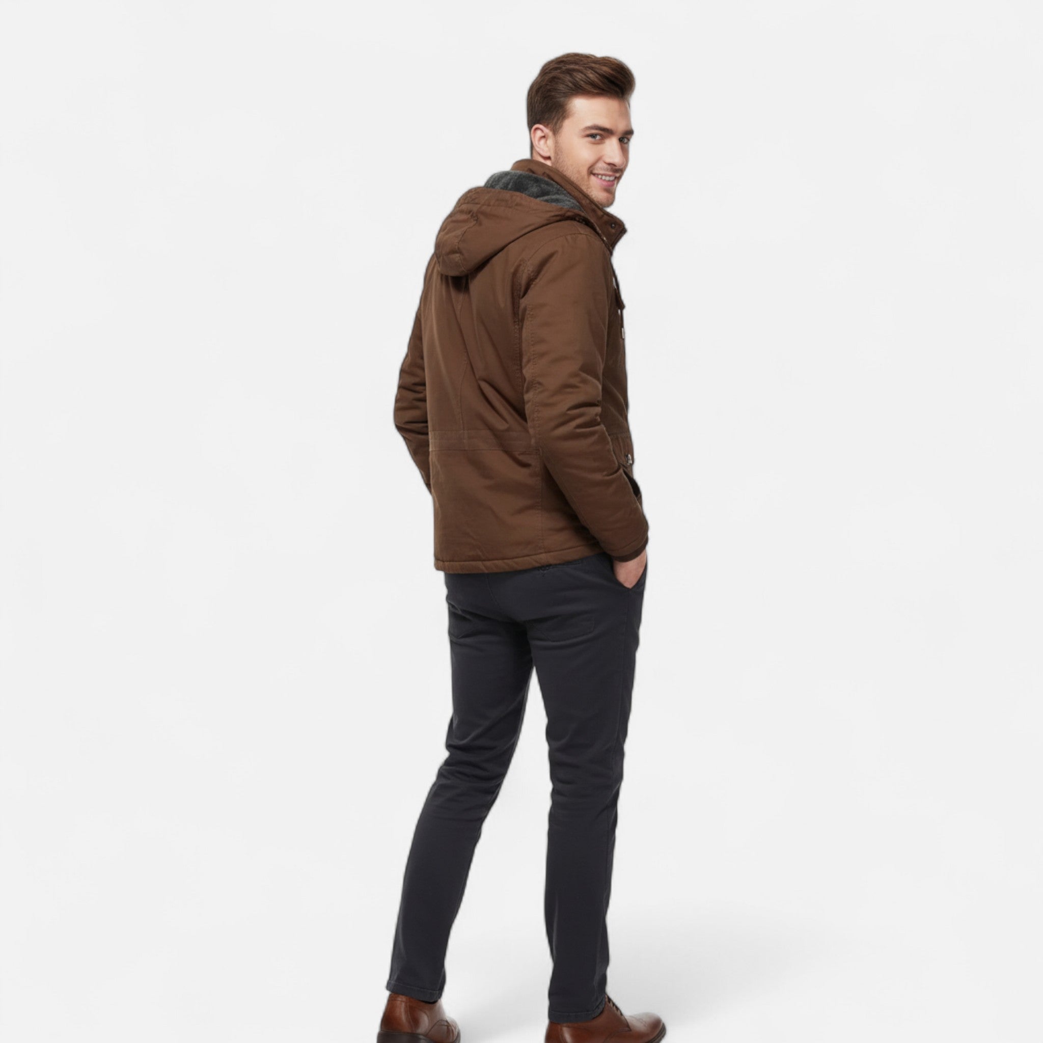 Zeyliah | Men’s Mid-Length Jacket with Detachable Hood