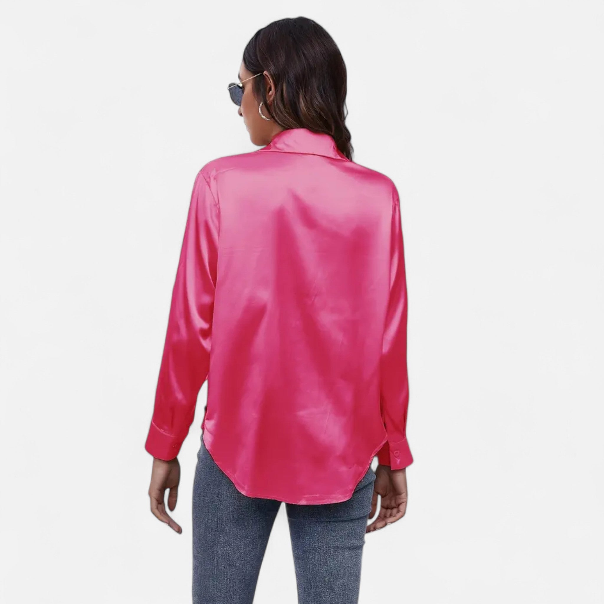 Zeyliah | Women’s Satin Finish Blouse with Long Sleeves