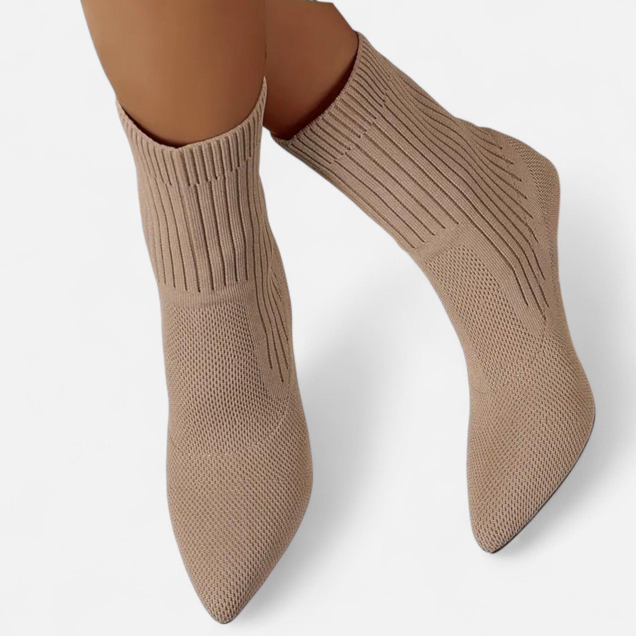 Zeyliah | Women’s Slip-On Knitted Boots with Pointed Toe