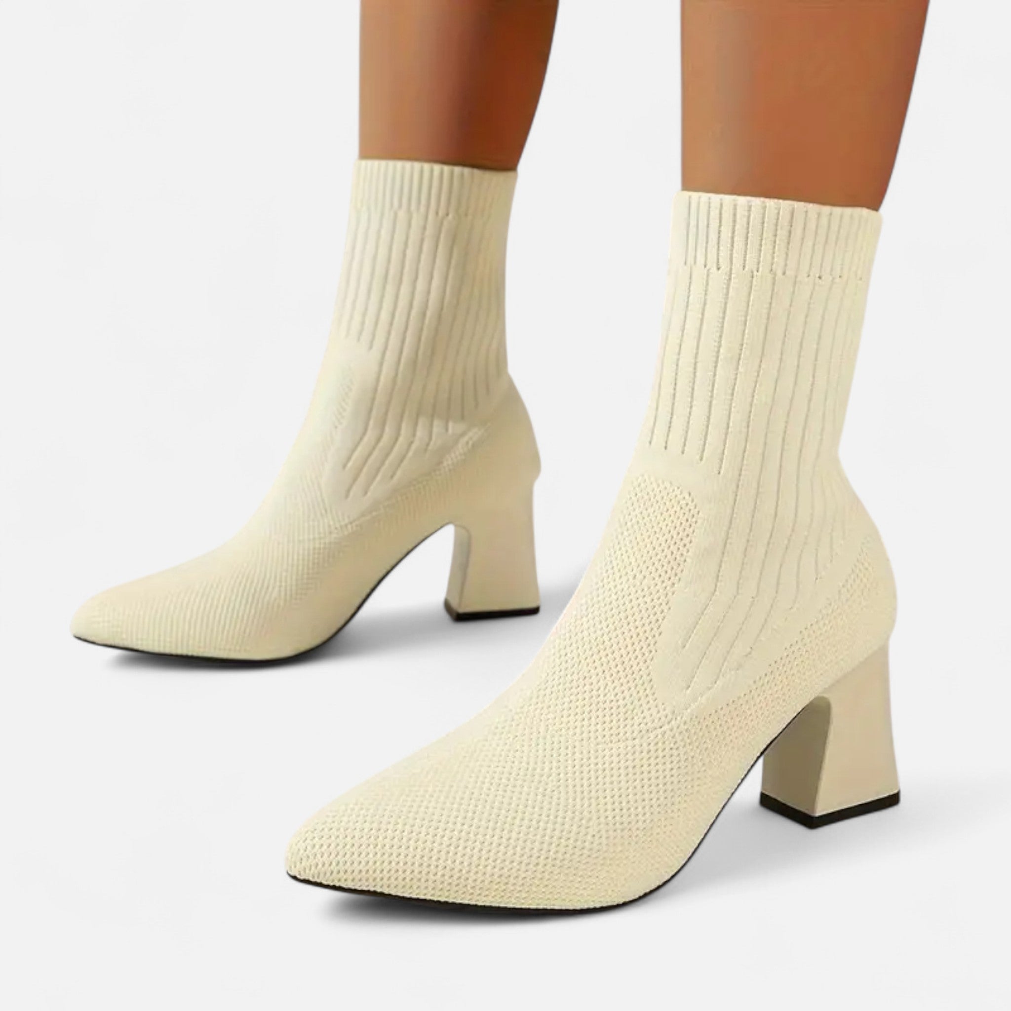 Zeyliah | Women’s Slip-On Knitted Boots with Pointed Toe