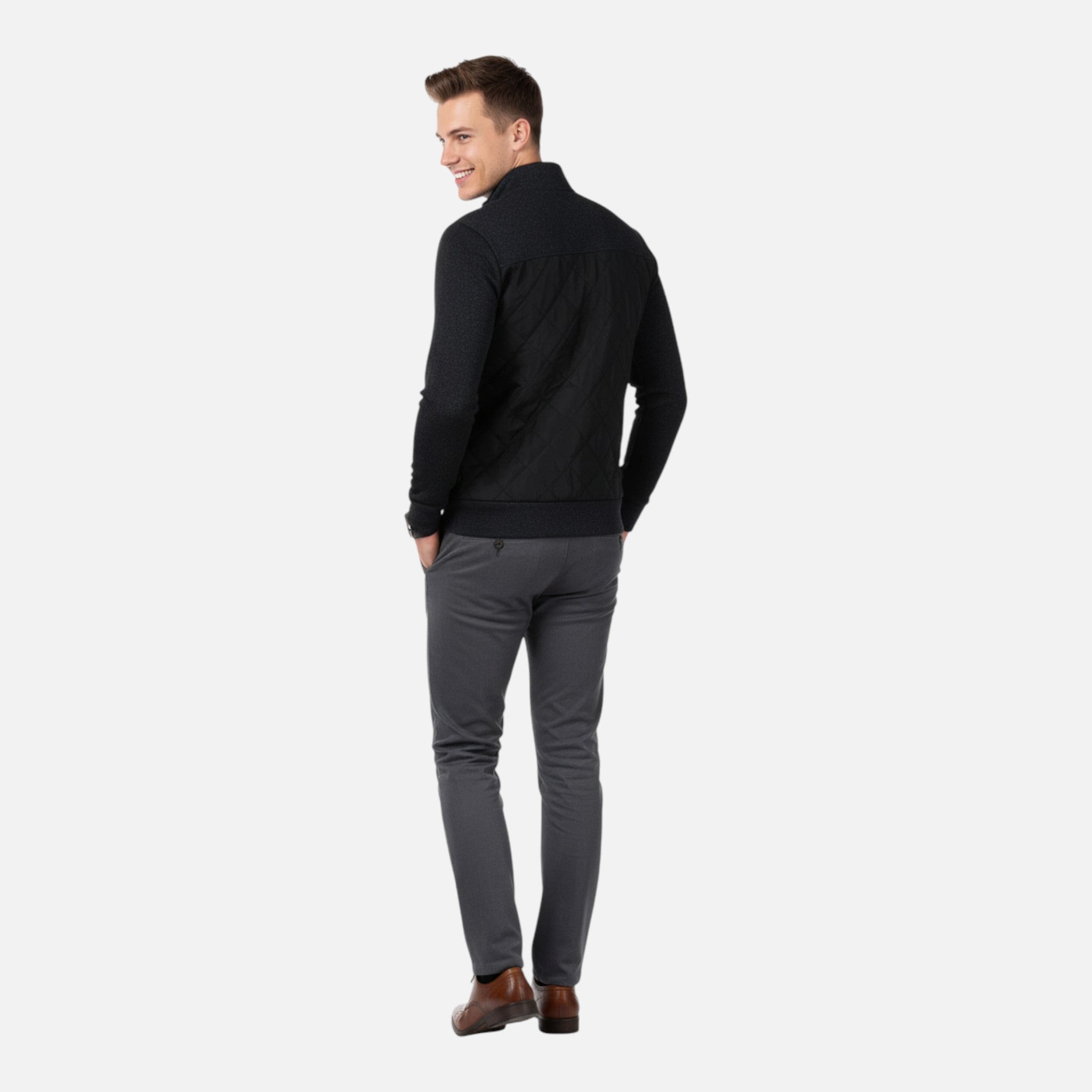 Zeyliah | Men’s Knitted Cardigan with Stand Collar