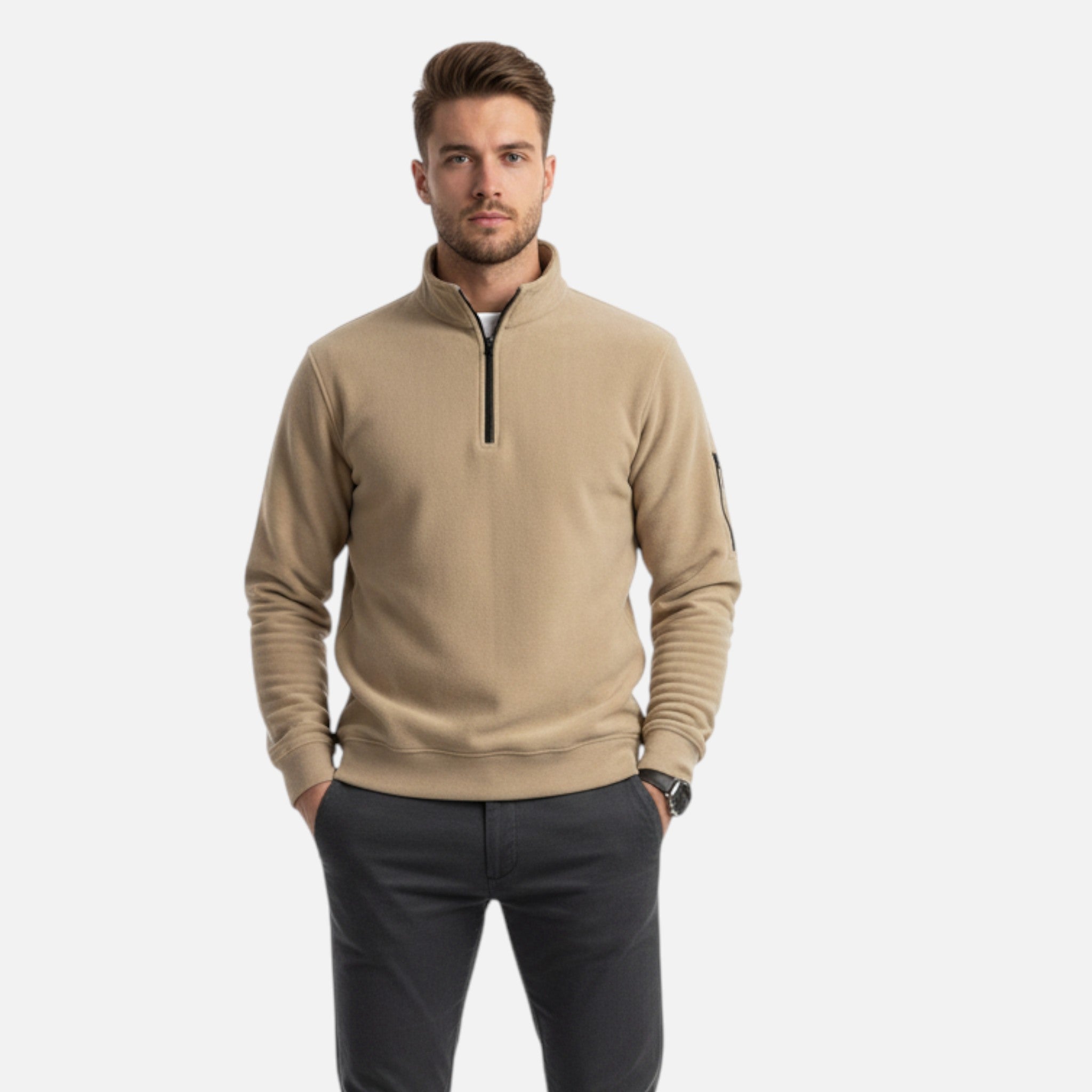 Zeyliah | Men’s Henley Half-Zip Fleece Shirt