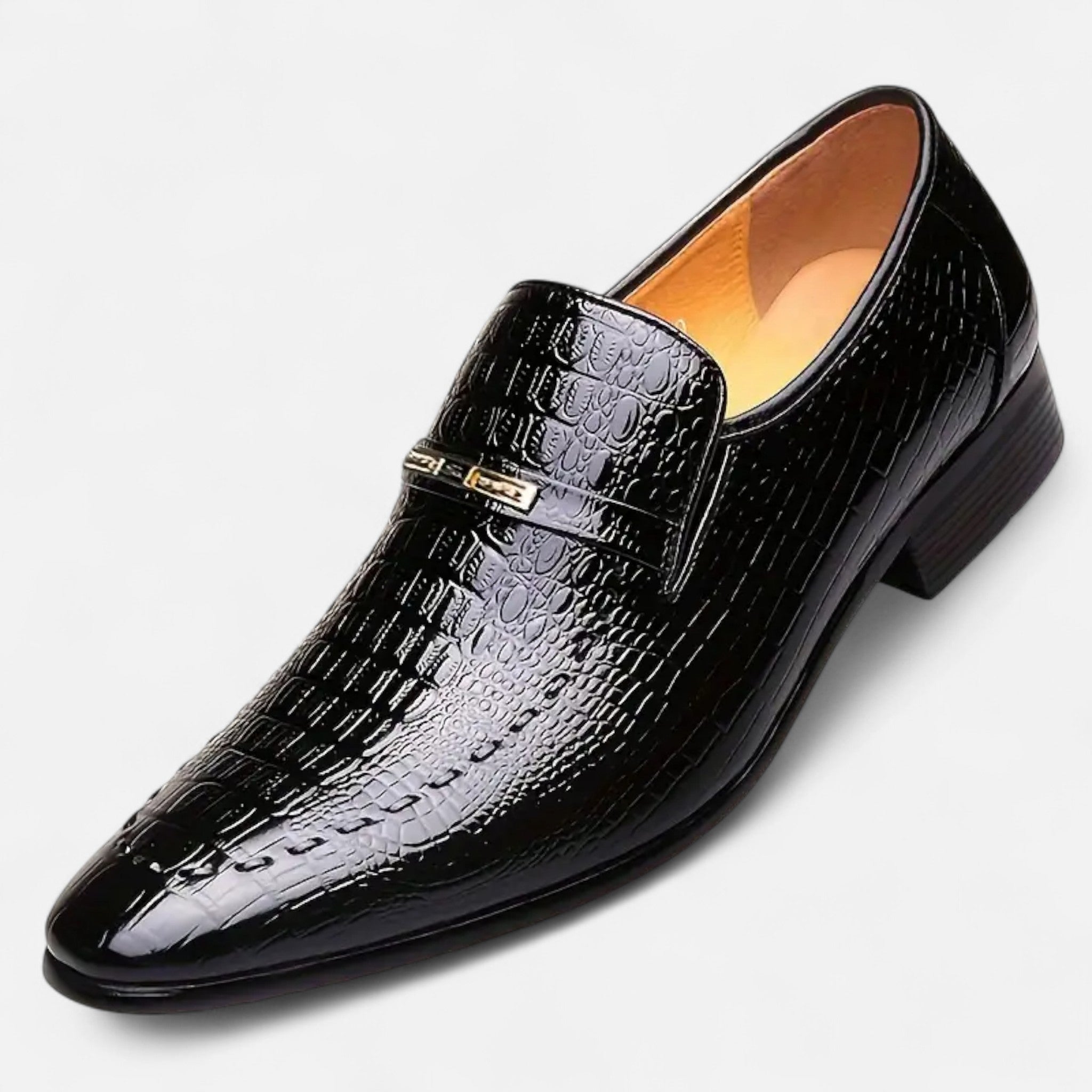 Zeyliah | Men’s Oxford Loafers with Metallic Emblem