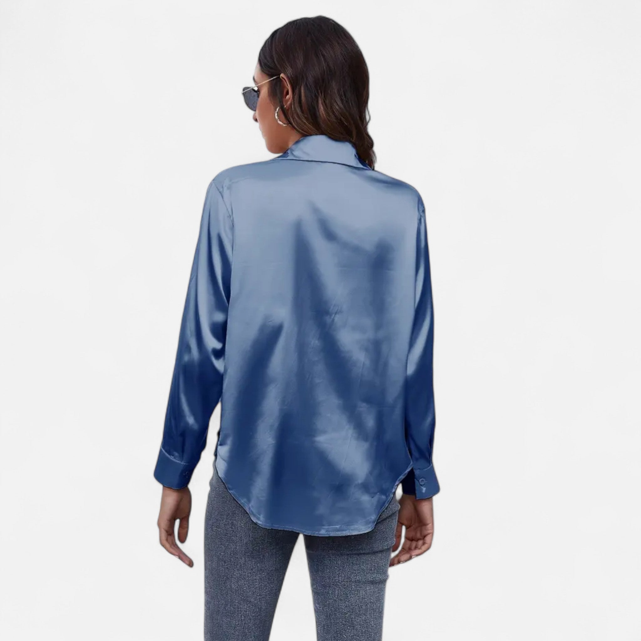 Zeyliah | Women’s Satin Finish Blouse with Long Sleeves