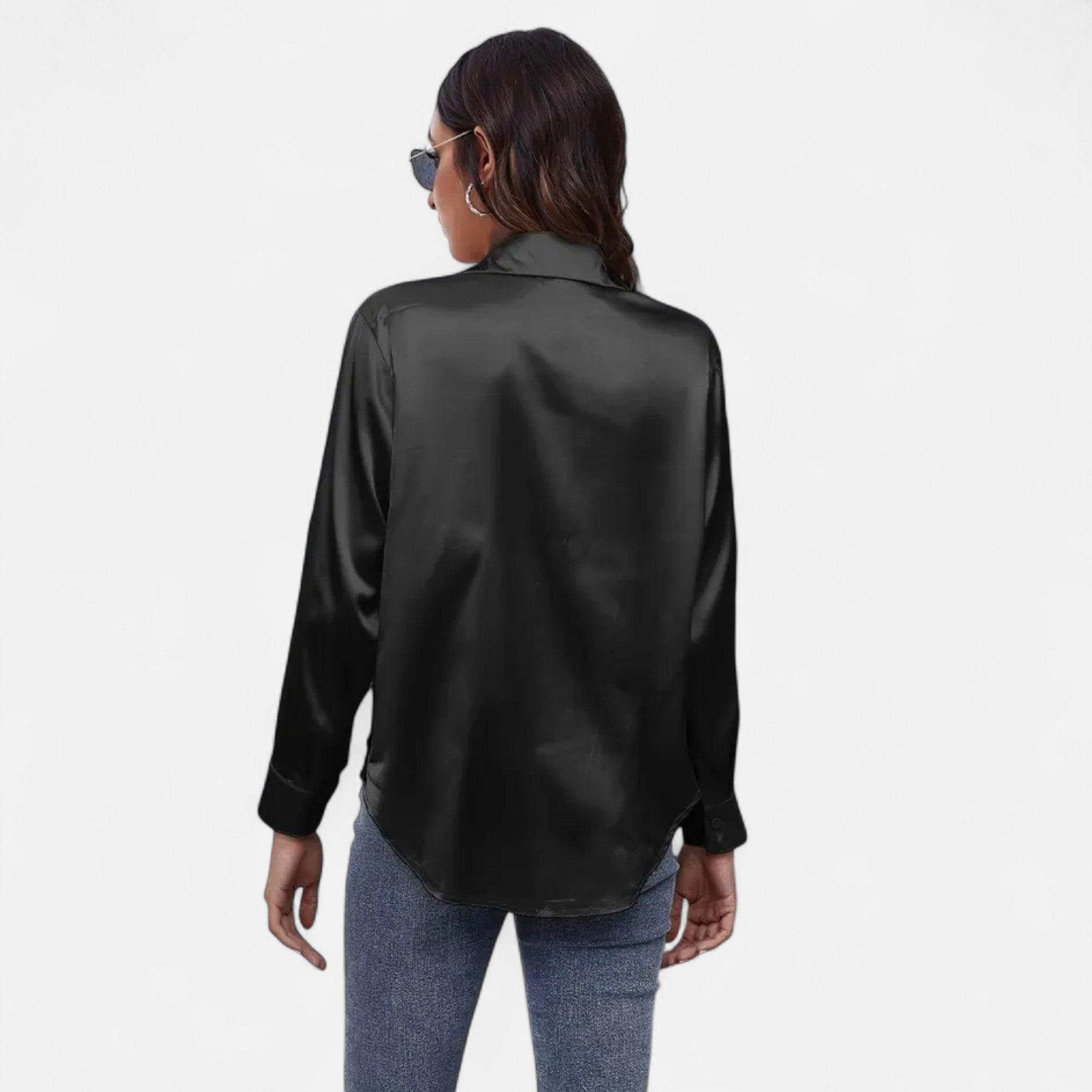 Zeyliah | Women’s Satin Finish Blouse with Long Sleeves