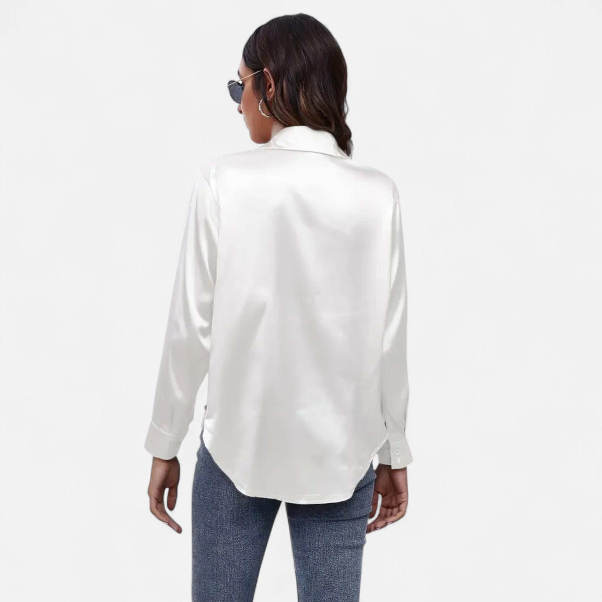 Zeyliah | Women’s Satin Finish Blouse with Long Sleeves