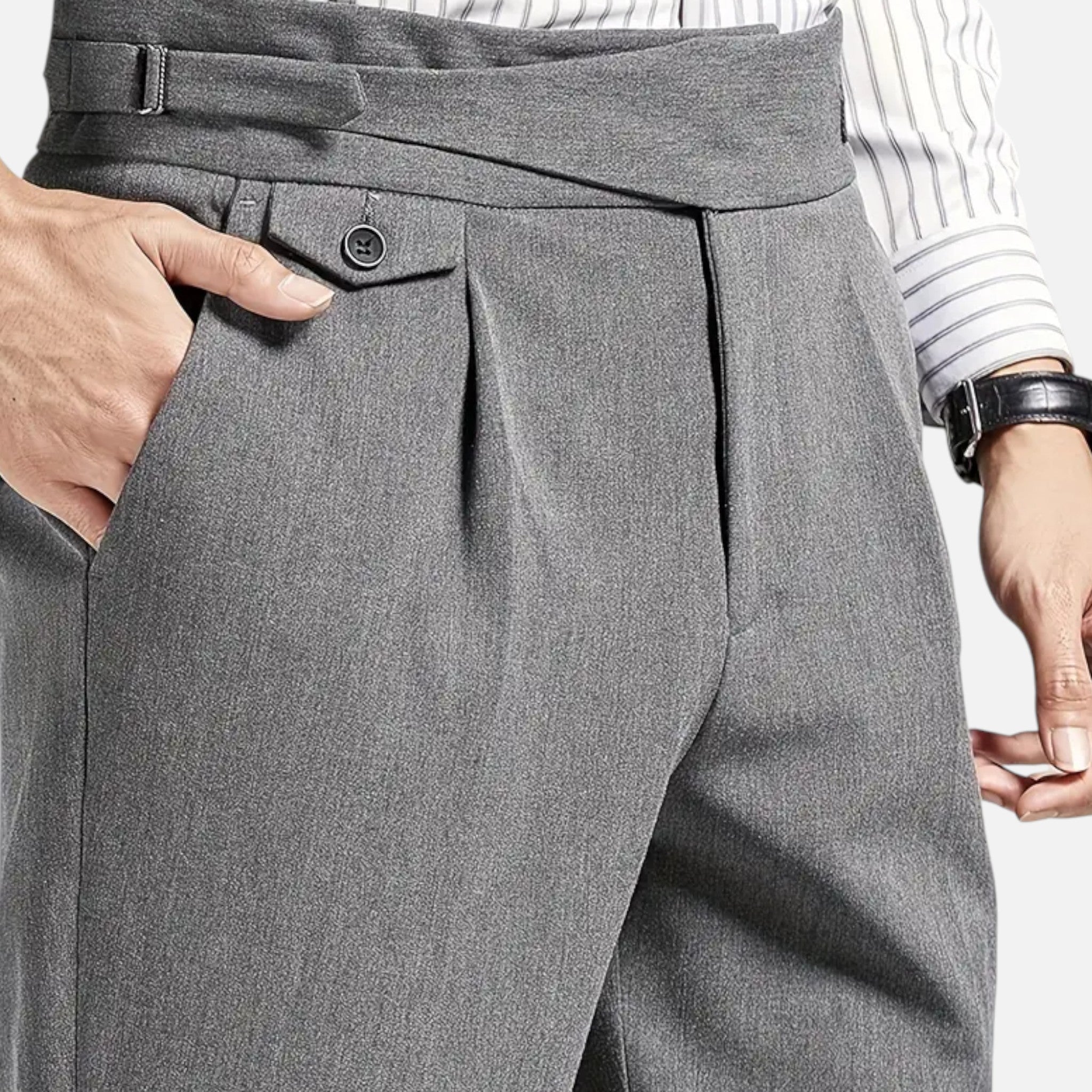 Zeyliah | Men’s Business Casual Trousers with Pleated Front Design