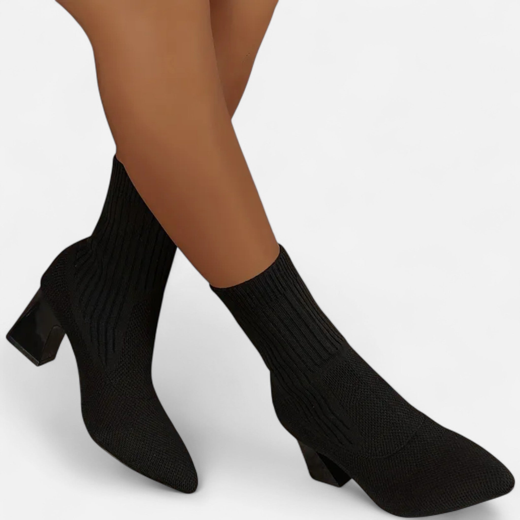 Zeyliah | Women’s Slip-On Knitted Boots with Pointed Toe