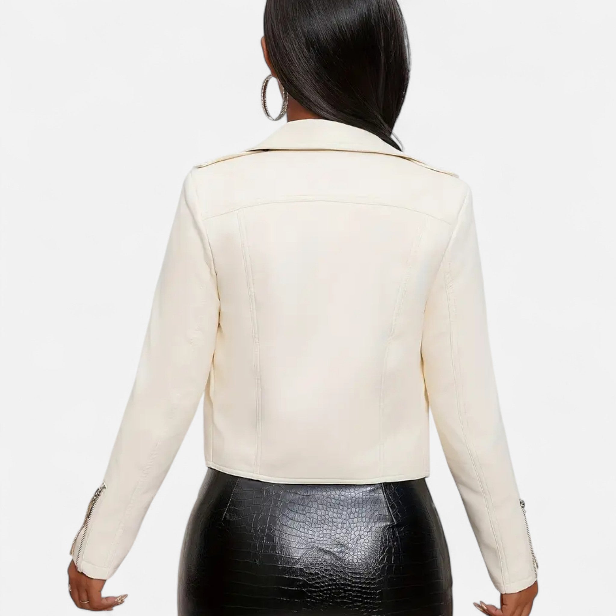 Zeyliah | Women’s Zip-Up Faux Leather Jacket