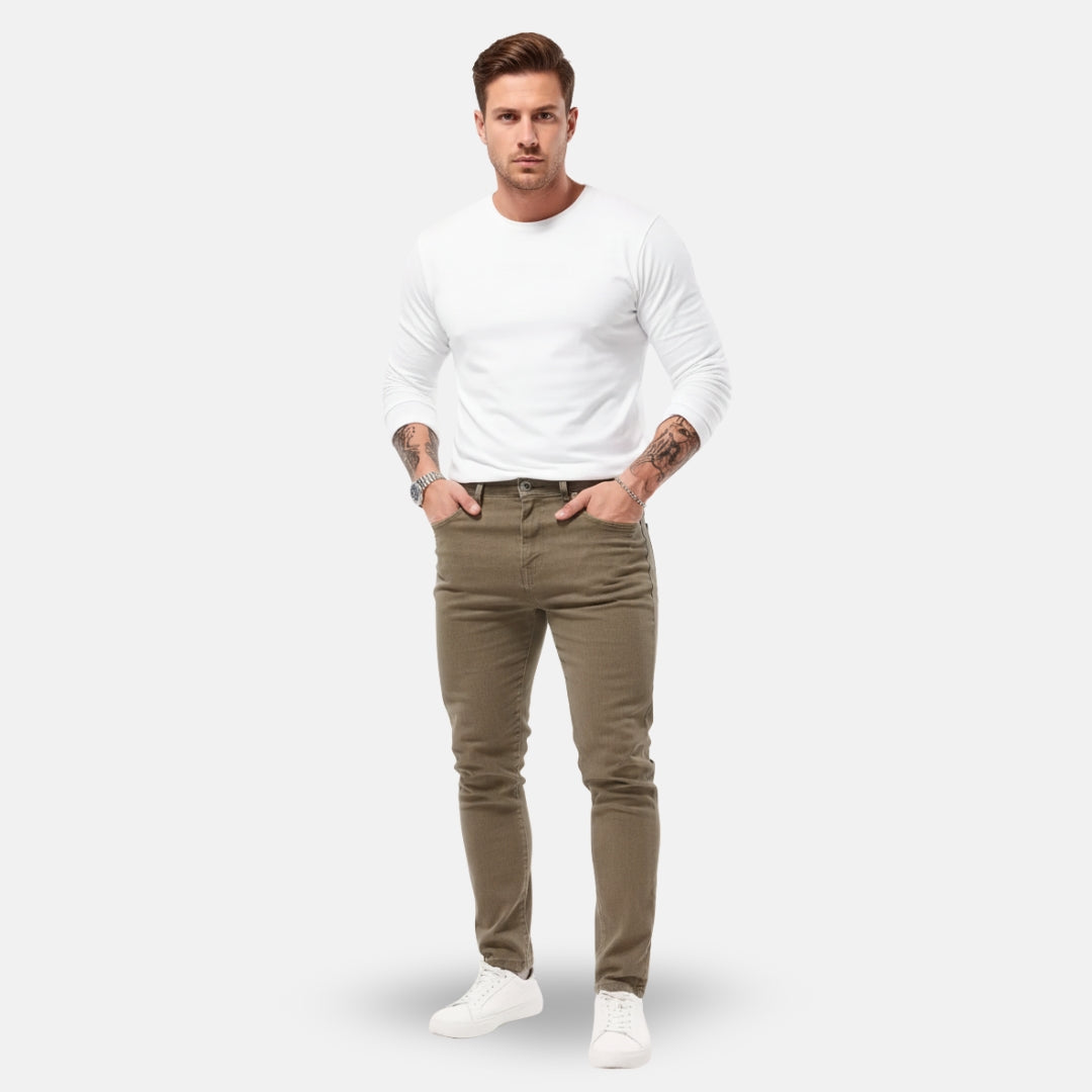 Zeyliah | Men’s Straight-Leg Faux Denim Trousers