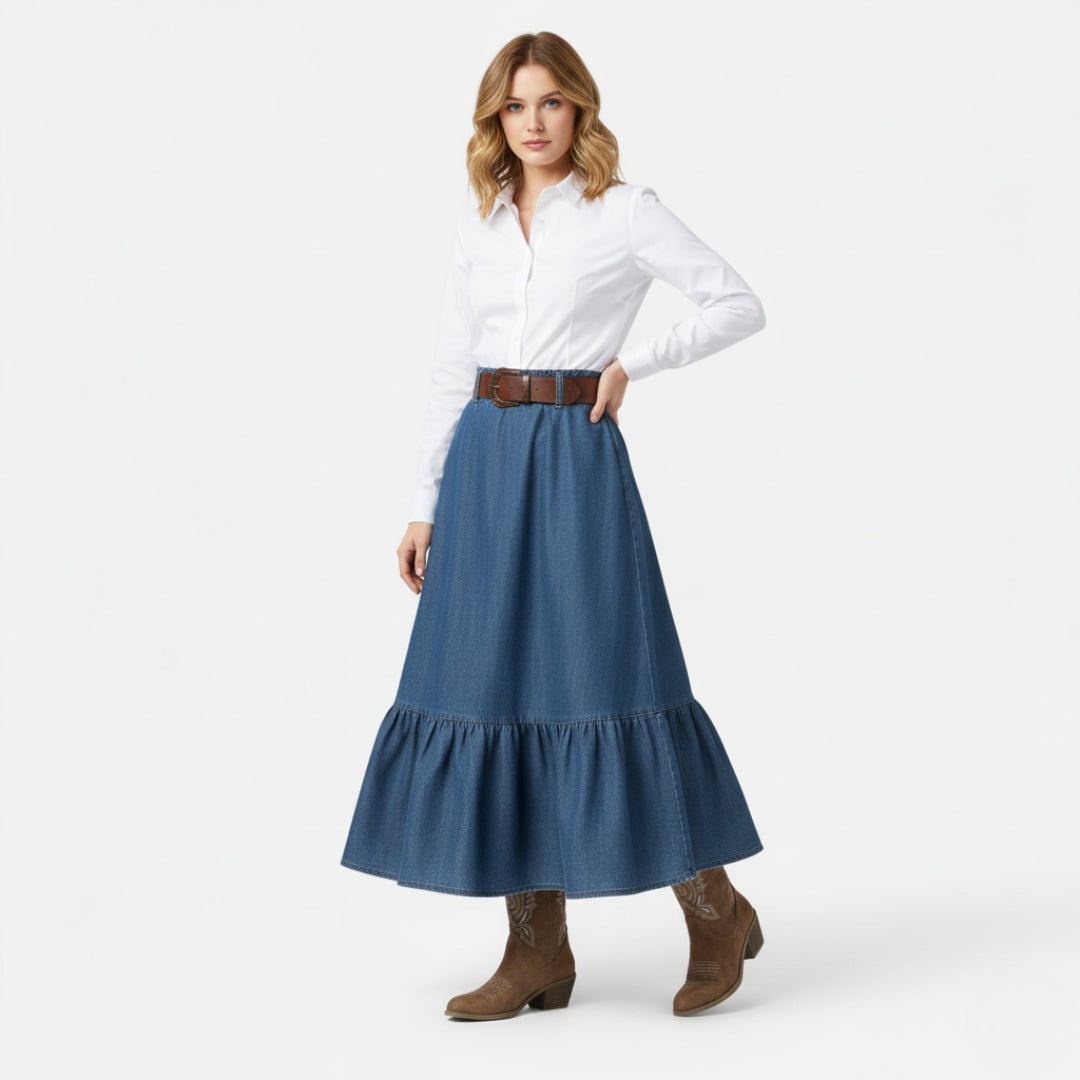 Zeyliah | Women’s Mid-Calf Cowboy Boots with Chunky Heel
