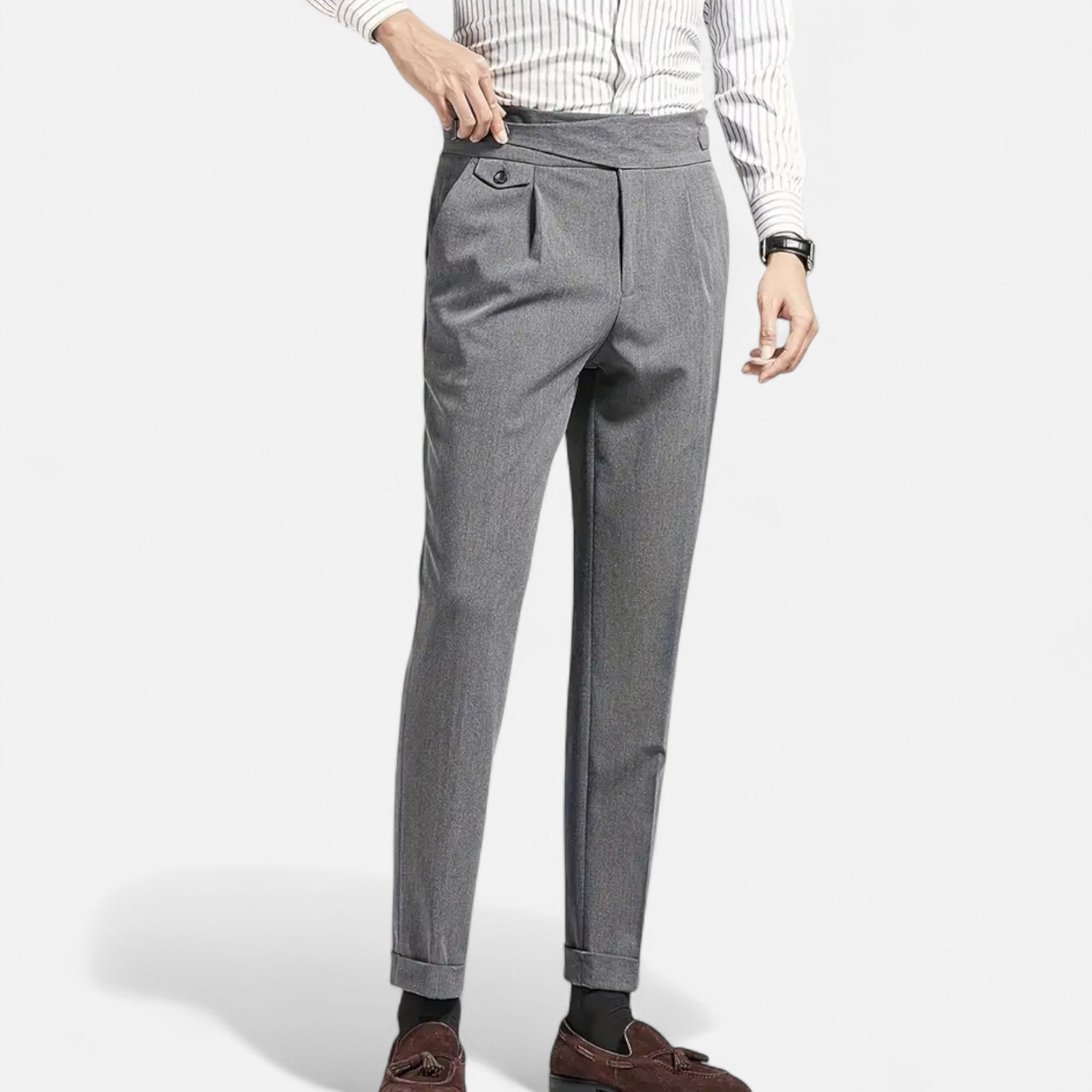 Zeyliah | Men’s Business Casual Trousers with Pleated Front Design