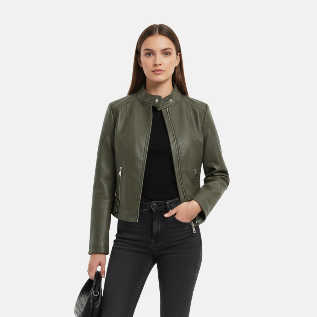Zeyliah | Women’s Zip-Up Motorcycle Jacket