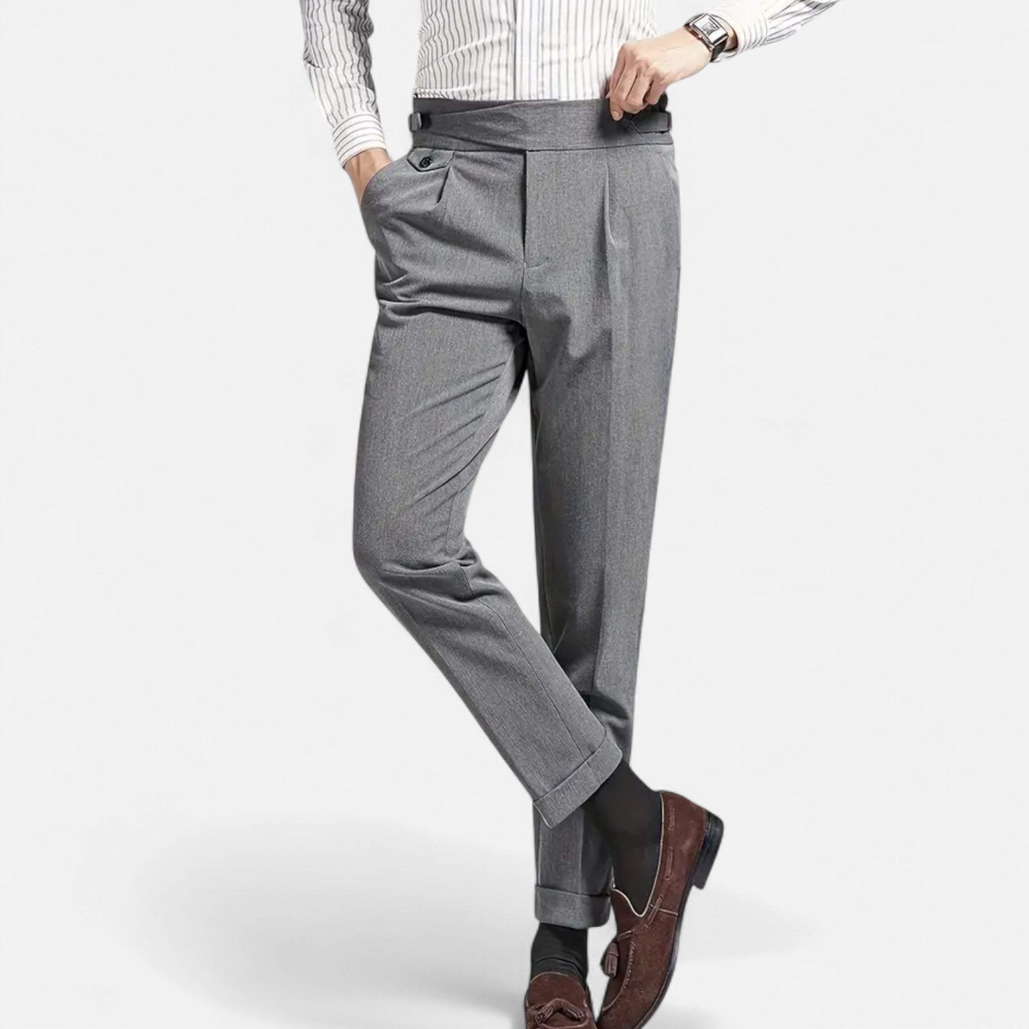 Zeyliah | Men’s Business Casual Trousers with Pleated Front Design