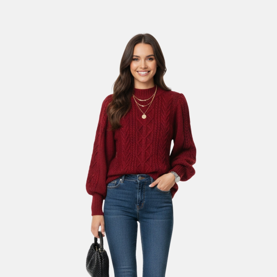 Zeyliah | Women’s Casual Knit Sweater with Half-High Collar