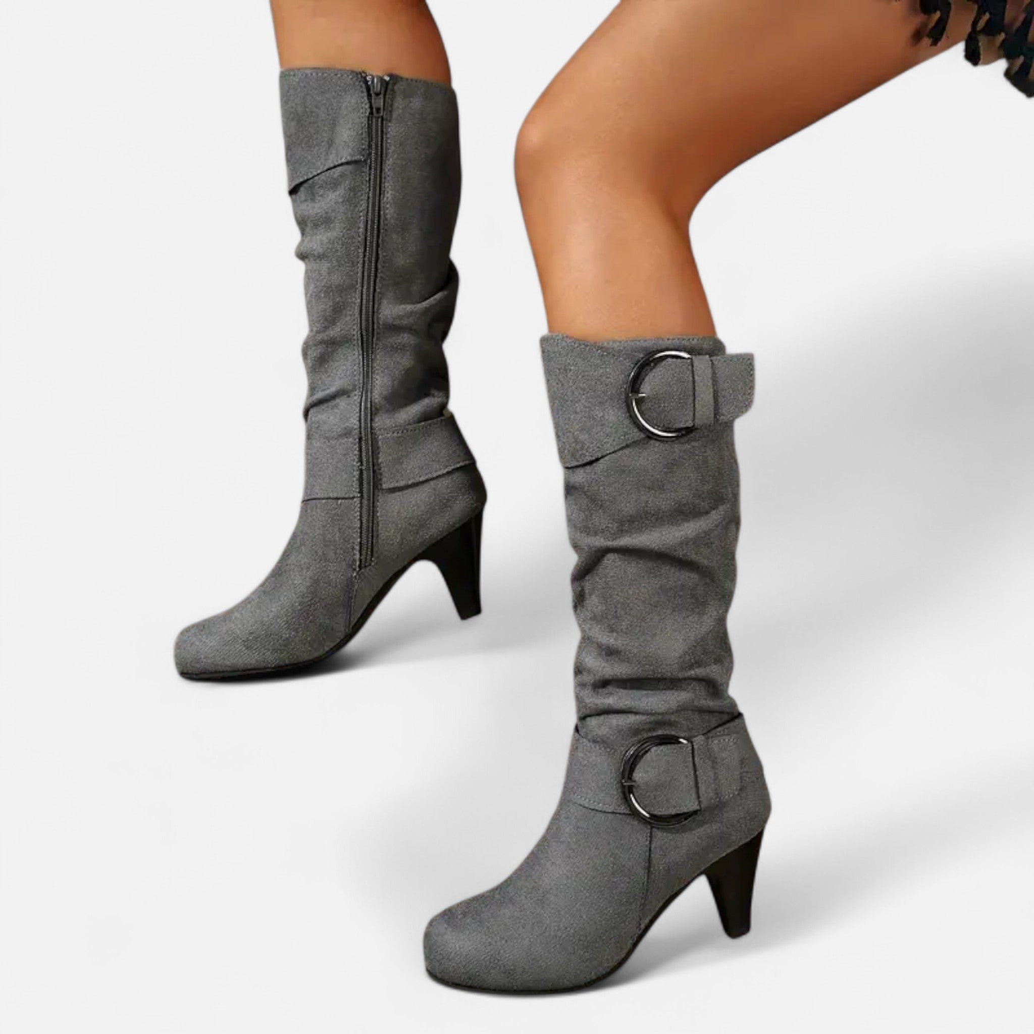 Zeyliah | Women’s Mid-Calf Boots with Buckle Strap
