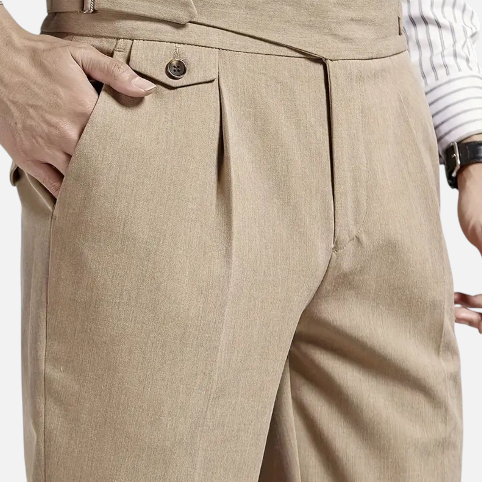 Zeyliah | Men’s Business Casual Trousers with Pleated Front Design