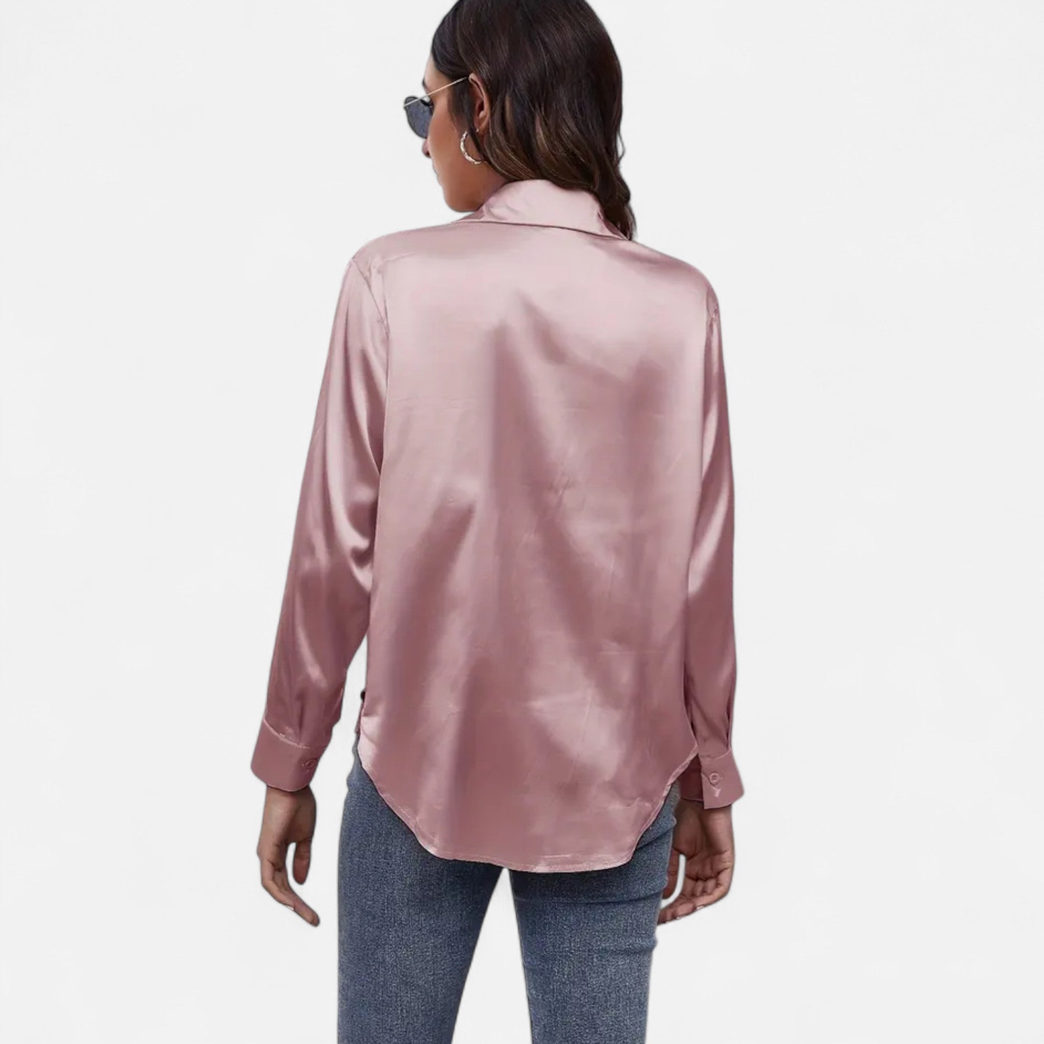 Zeyliah | Women’s Satin Finish Blouse with Long Sleeves