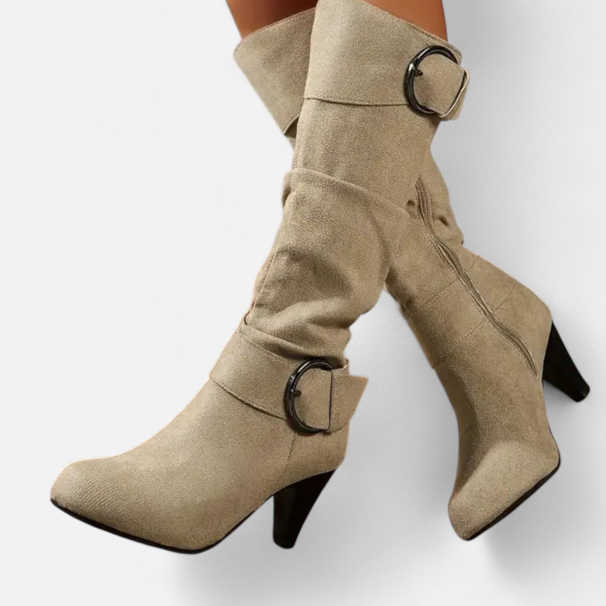 Zeyliah | Women’s Mid-Calf Boots with Buckle Strap