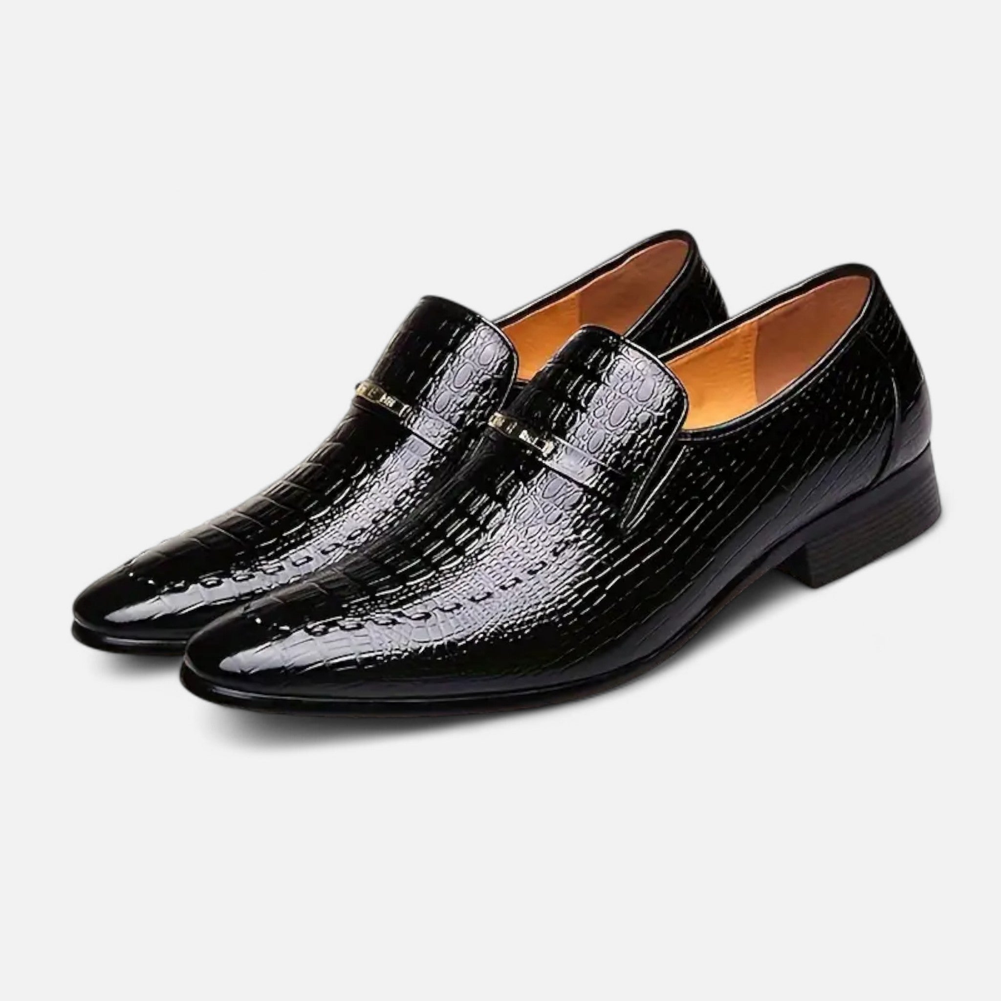 Zeyliah | Men’s Oxford Loafers with Metallic Emblem
