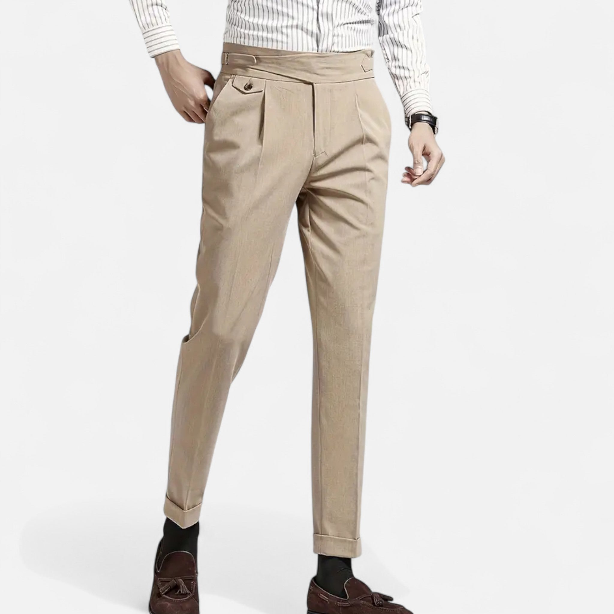Zeyliah | Men’s Business Casual Trousers with Pleated Front Design