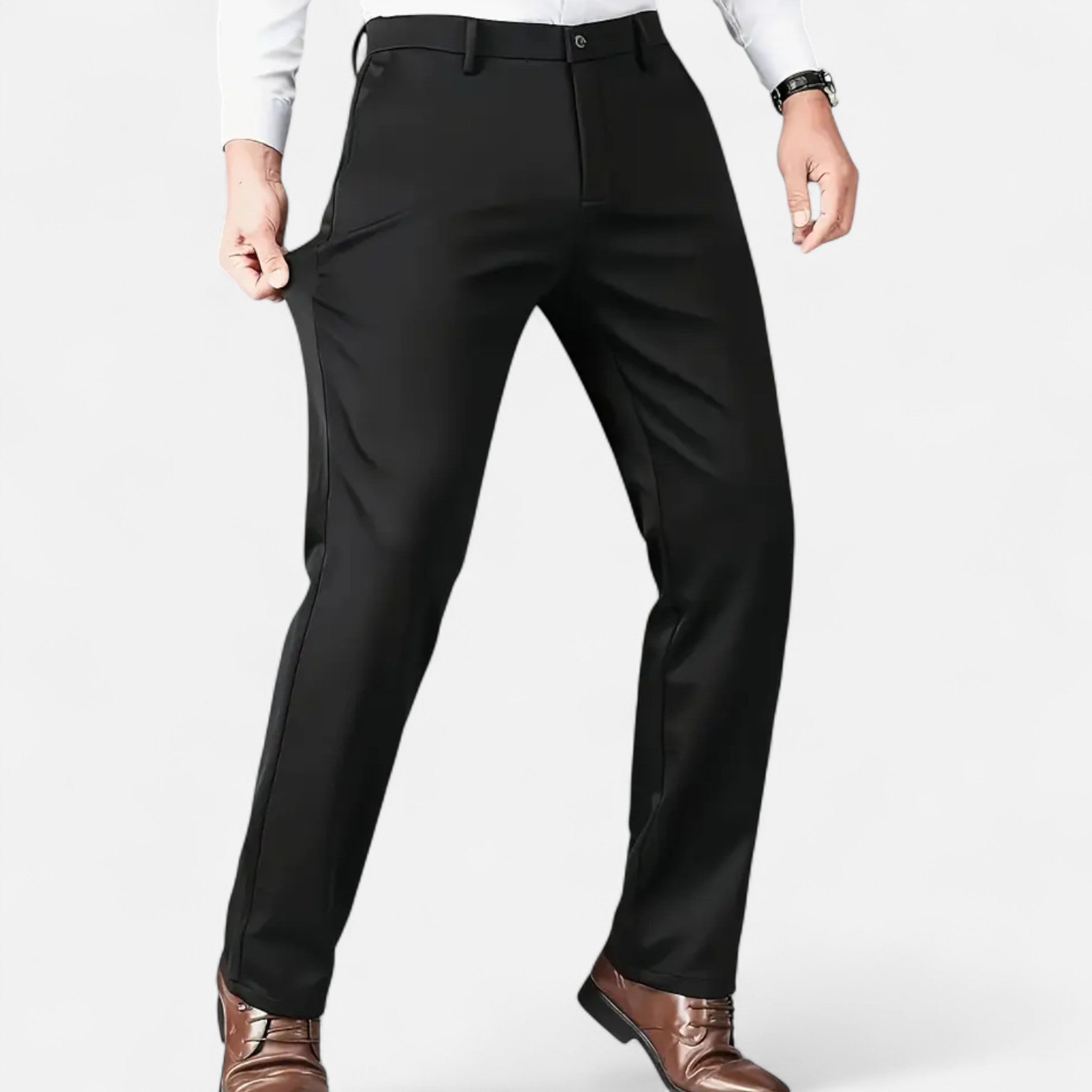 Zeyliah | Men’s Stretch Dress Trousers with Crown Detail